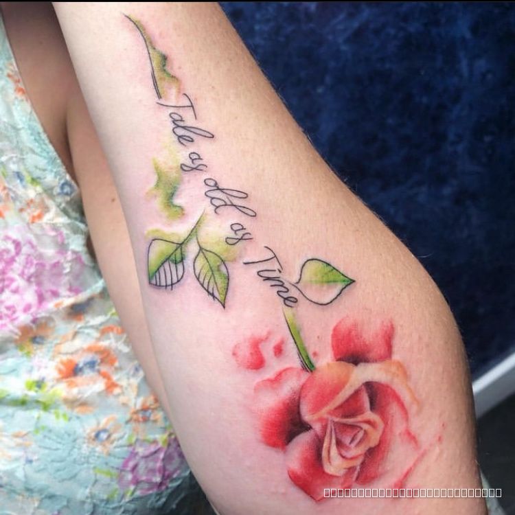 Floral tattoo on the forearm by Jordan at Platinum Tattoos & Piercings, San Antonio TX