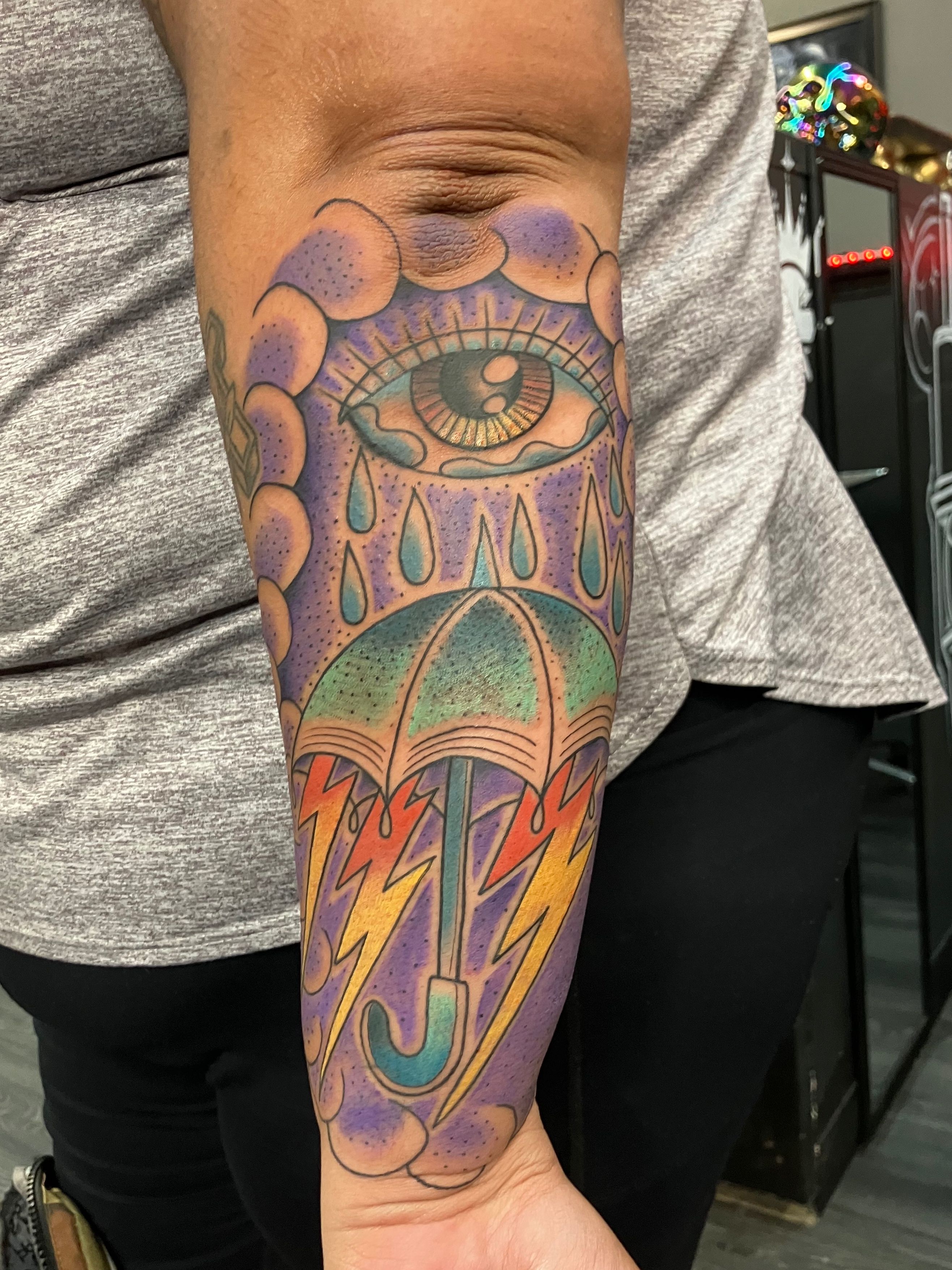 Traditional tattoo on the Forearm by JR at Platinum Tattoos & Piercings, San Antonio TX