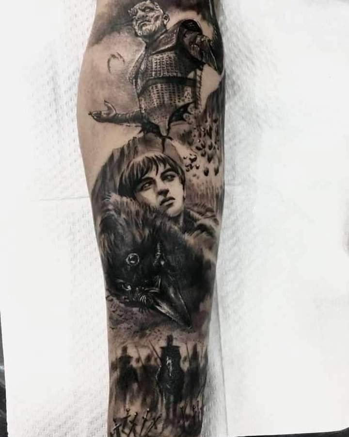Black & Grey tattoo on the Upper Arm by Lee at Platinum Tattoos & Piercings, San Antonio TX