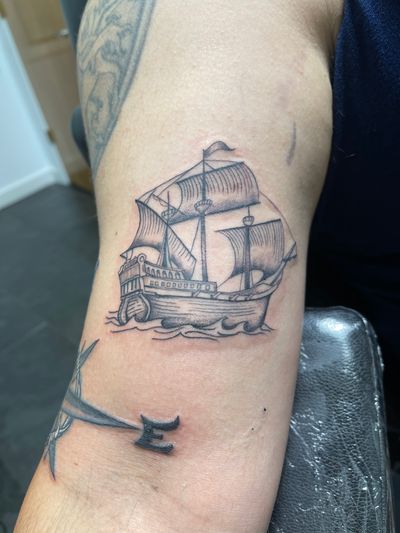 tattoo Blackwork Illustrative on the Upper Arm by Jerson