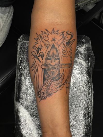 tattoo Geometric Blackwork Illustrative Dotwork Black & Grey on the Forearm by Jerson