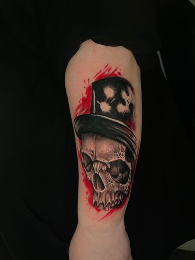 tattoo Black & Grey Trash Polka Fine Line Geometric on the Forearm by Jerson