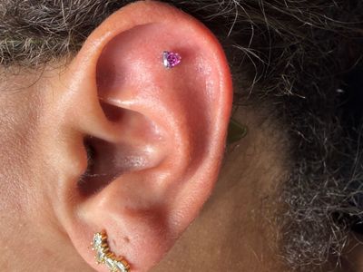 Flat piercing with Implant Grade Titanium Threadless by NeoMetal by Mingo at Platinum Tattoos & Piercings, San Antonio TX