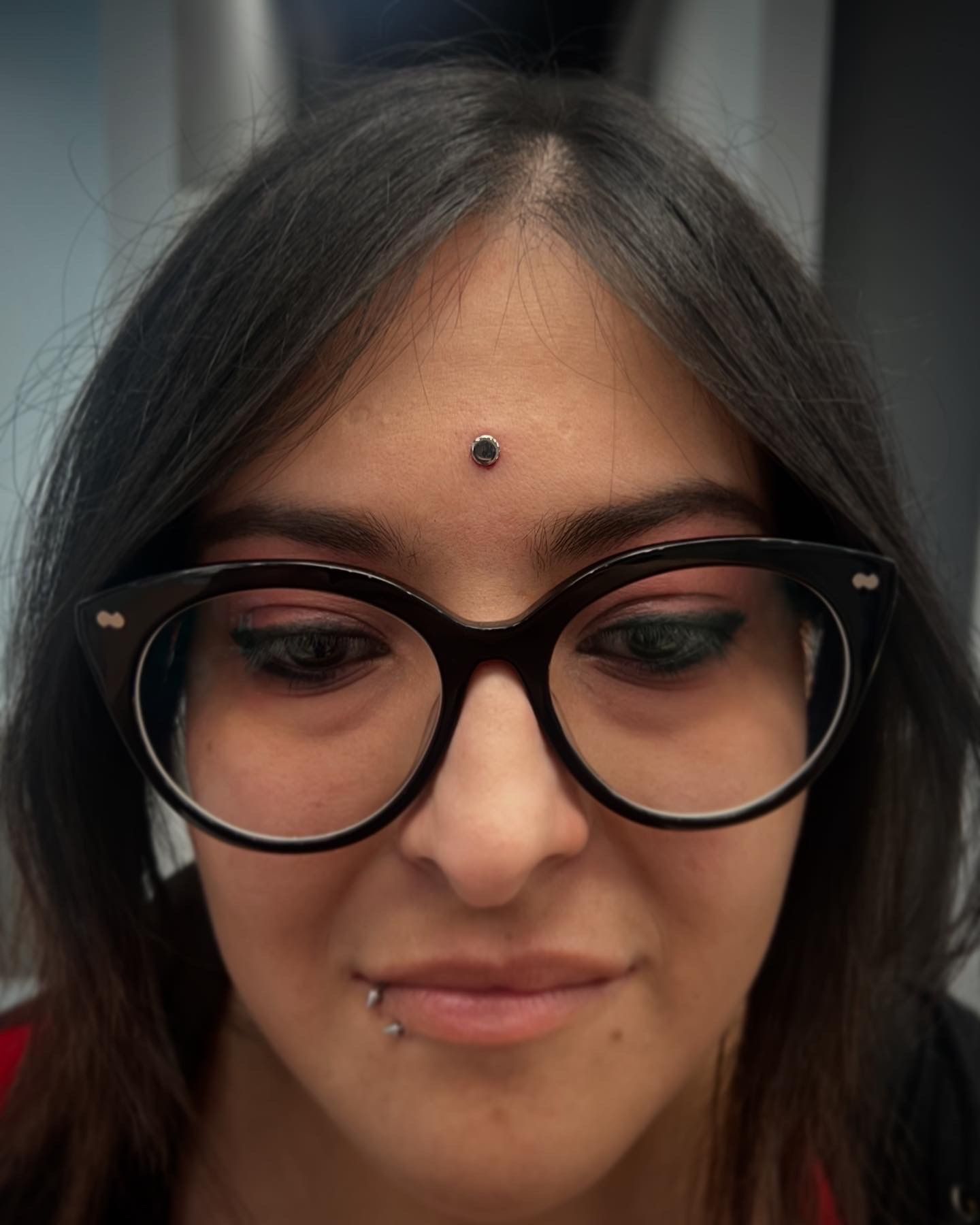 Dermal piercing with Implant Grade Titanium Disc by Anatometal by JC at Platinum Tattoos & Piercings, San Antonio TX
