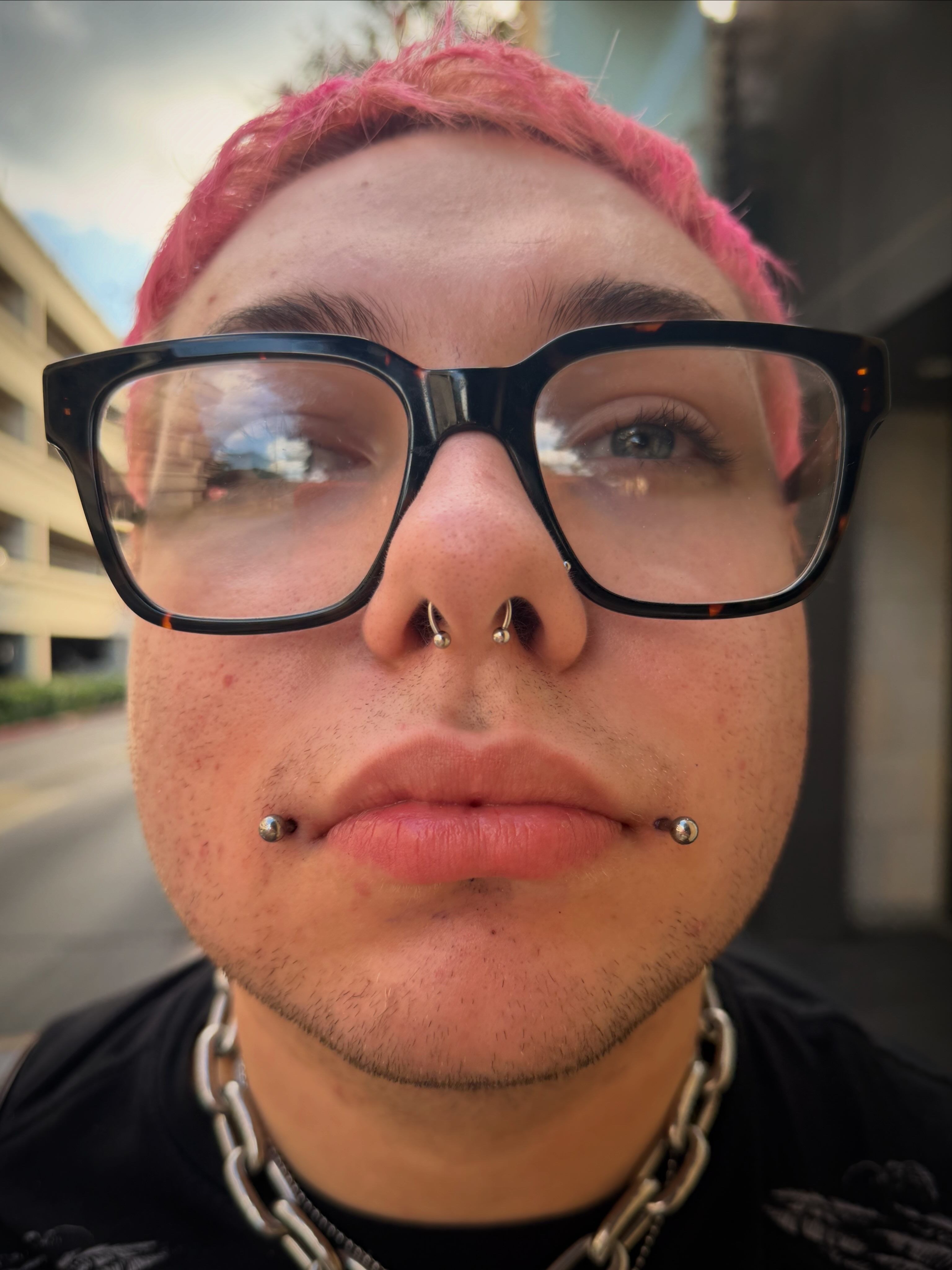 piercing Labret on the Cheek by Jaycee
