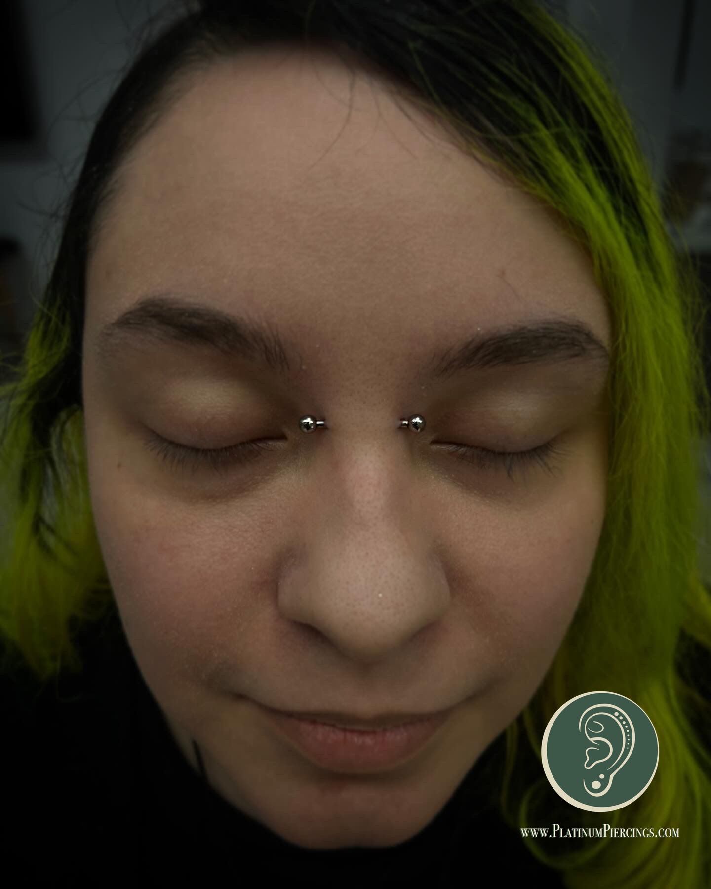 Bridge piercing with Implant Grade Titanium Barbell by Anatometal by JC at Platinum Body Piercings, San Antonio TX
