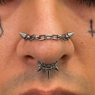 double nostril septum piercing labret stud flat back implant grade titanium neometal