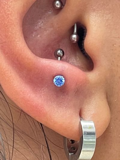 anti tragus 1st lobe piercing curved barbell implant grade titanium neometal