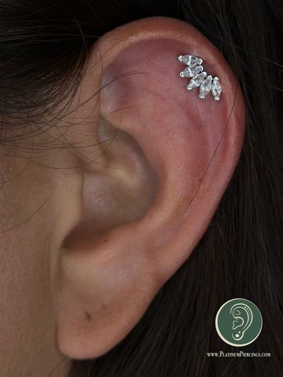 Helix Piercing | Threadless | 14k White Gold | Platinum Body Piercings, North Star Mall, San Antonio TX