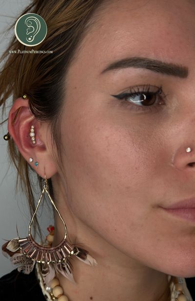 Conch Piercing | Threadless | 14k Yellow Gold | Platinum Body Piercings, North Star Mall, San Antonio TX