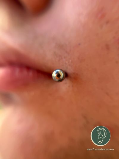 piercing Labret on the Cheek by Jaycee