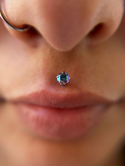 Medusa piercing with Implant Grade Titanium Threadless by NeoMetal by Jaycee at Platinum Body Piercings, San Antonio TX