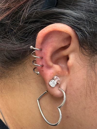 Orbital piercing with Implant Grade Titanium Hoop/Ring by Anatometal by Crystal at Platinum Body Piercings, San Antonio TX