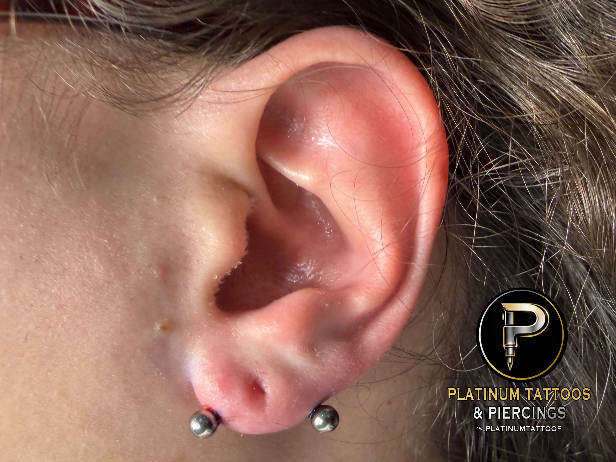 body piercing with Implant Grade Titanium Curved Barbell by Other by Mingo at Platinum Tattoos & Piercings, San Antonio TX