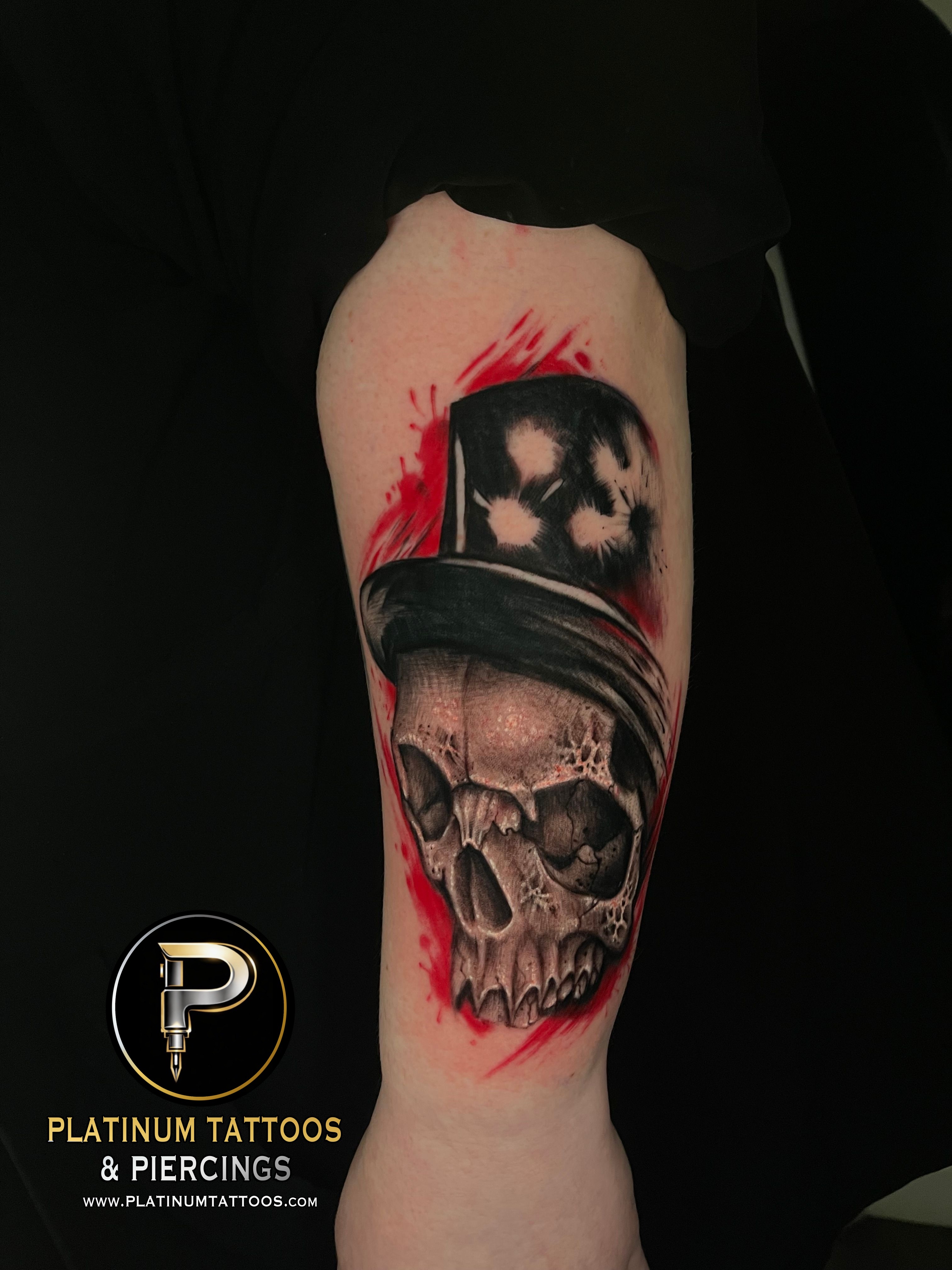 tattoo Black & Grey Trash Polka Fine Line Geometric on the Forearm by Jerson at Platinum Tattoos & Piercings, San Antonio TX