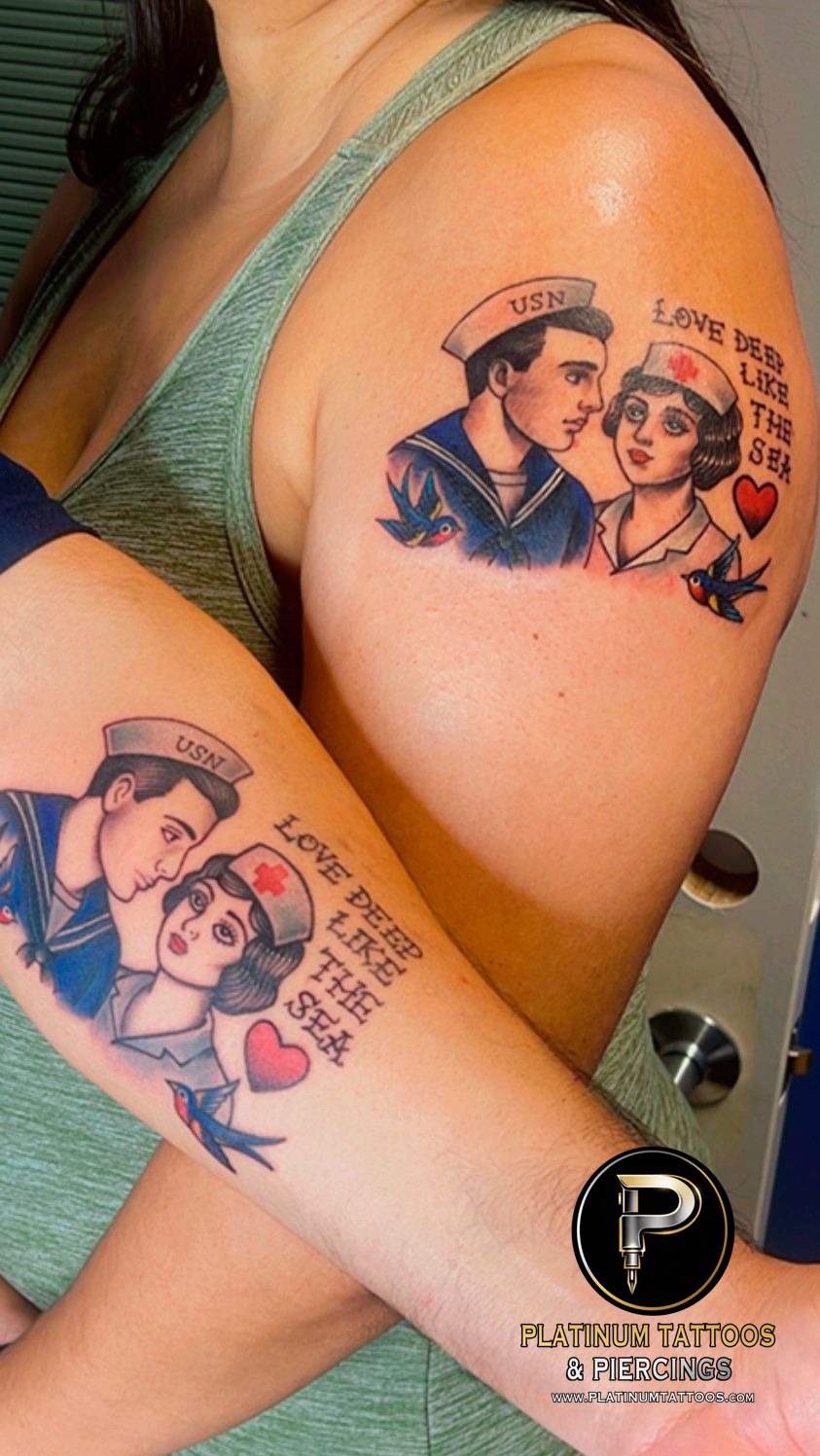 Traditional tattoo by Skar at Platinum Tattoos & Piercings, San Antonio TX