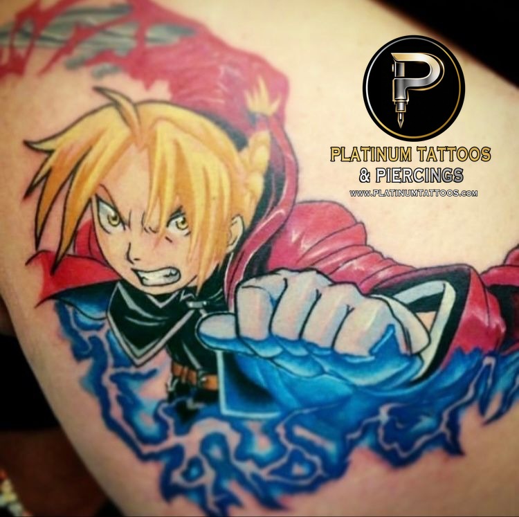 Anime tattoo at Platinum Tattoos & Piercings, San Antonio TX