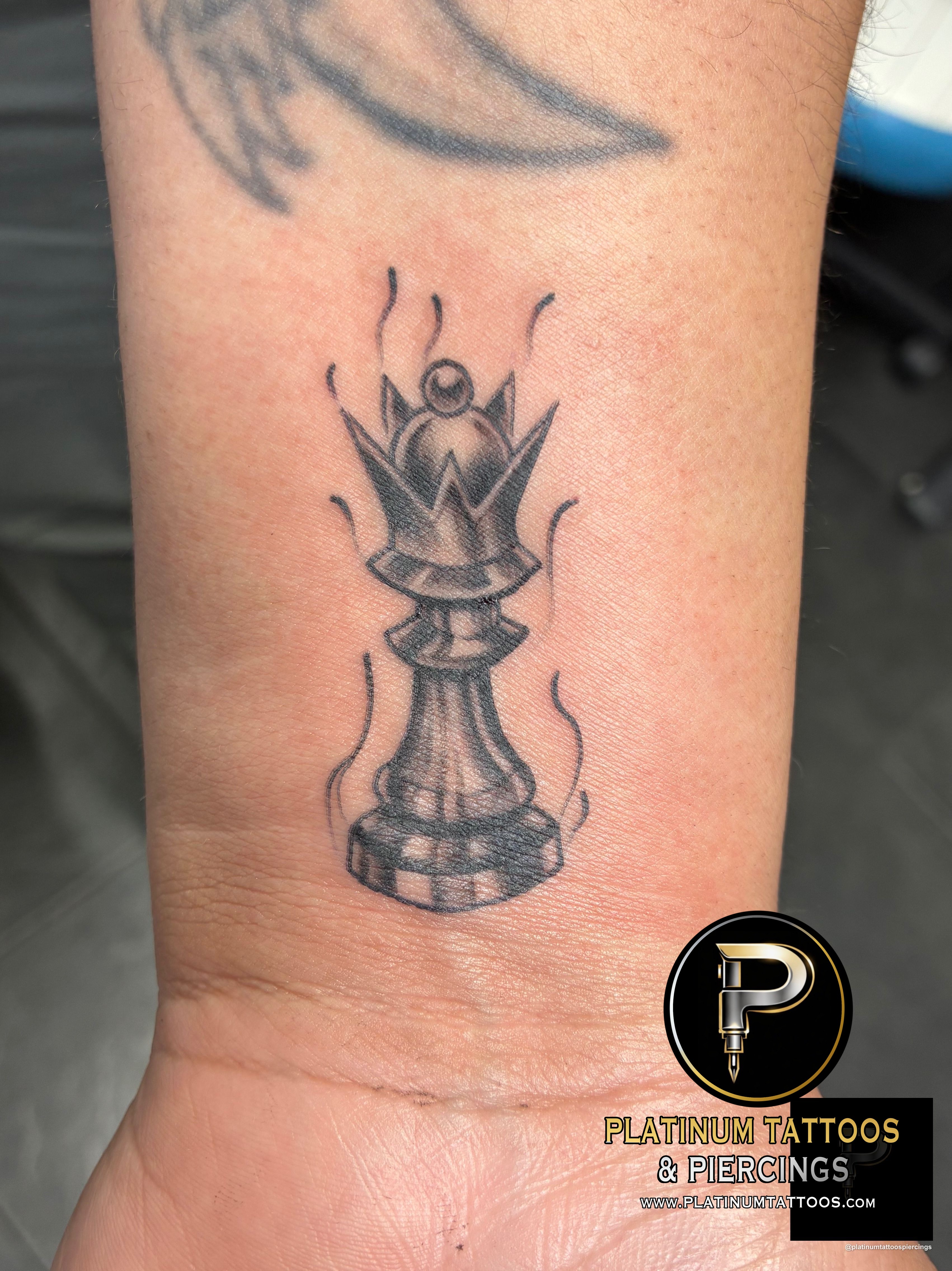 Blackwork tattoo on the wrist by JR at Platinum Tattoos & Piercings, San Antonio TX