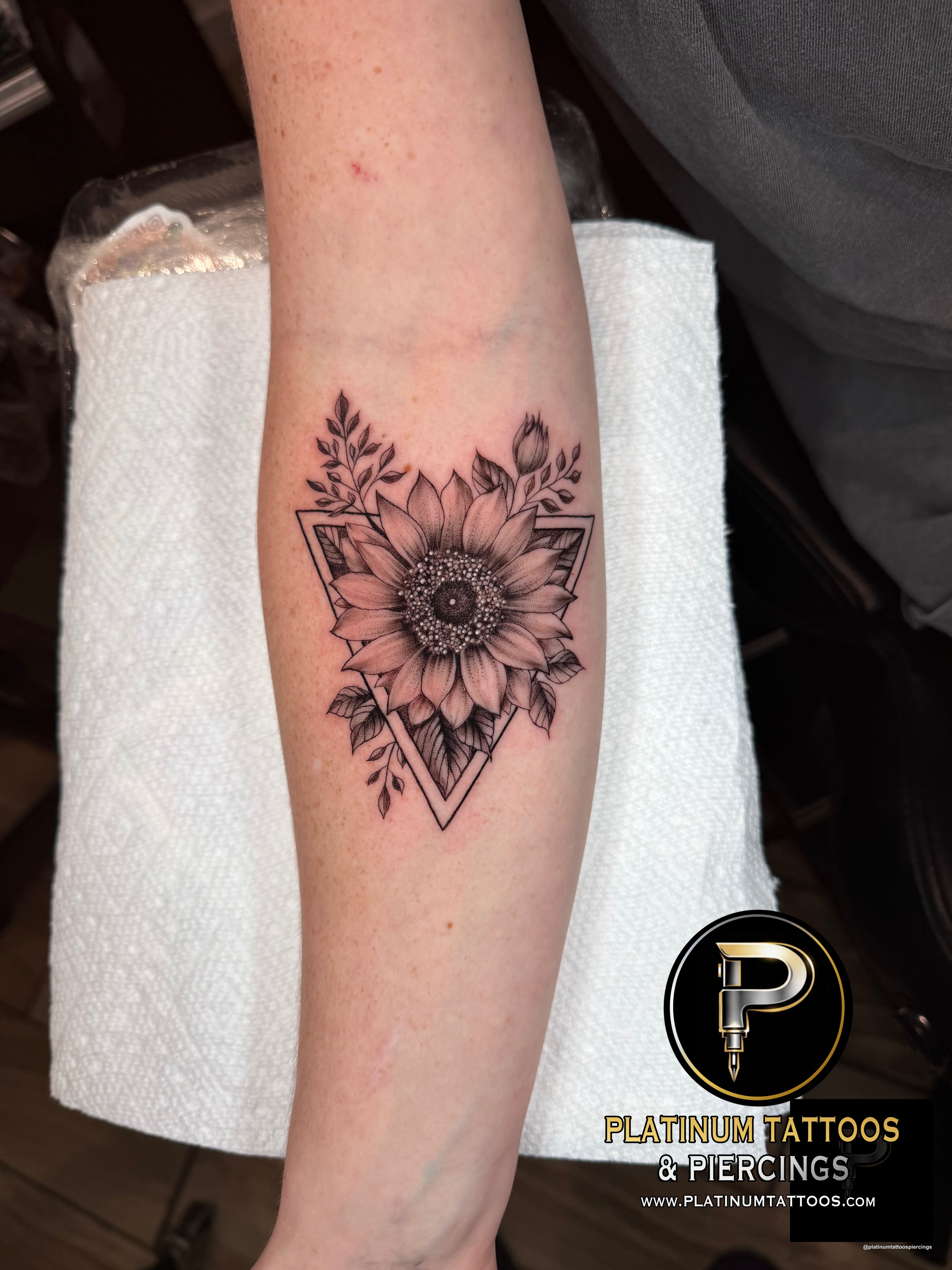 Linework tattoo on the forearm by Jerson at Platinum Tattoos & Piercings, San Antonio TX