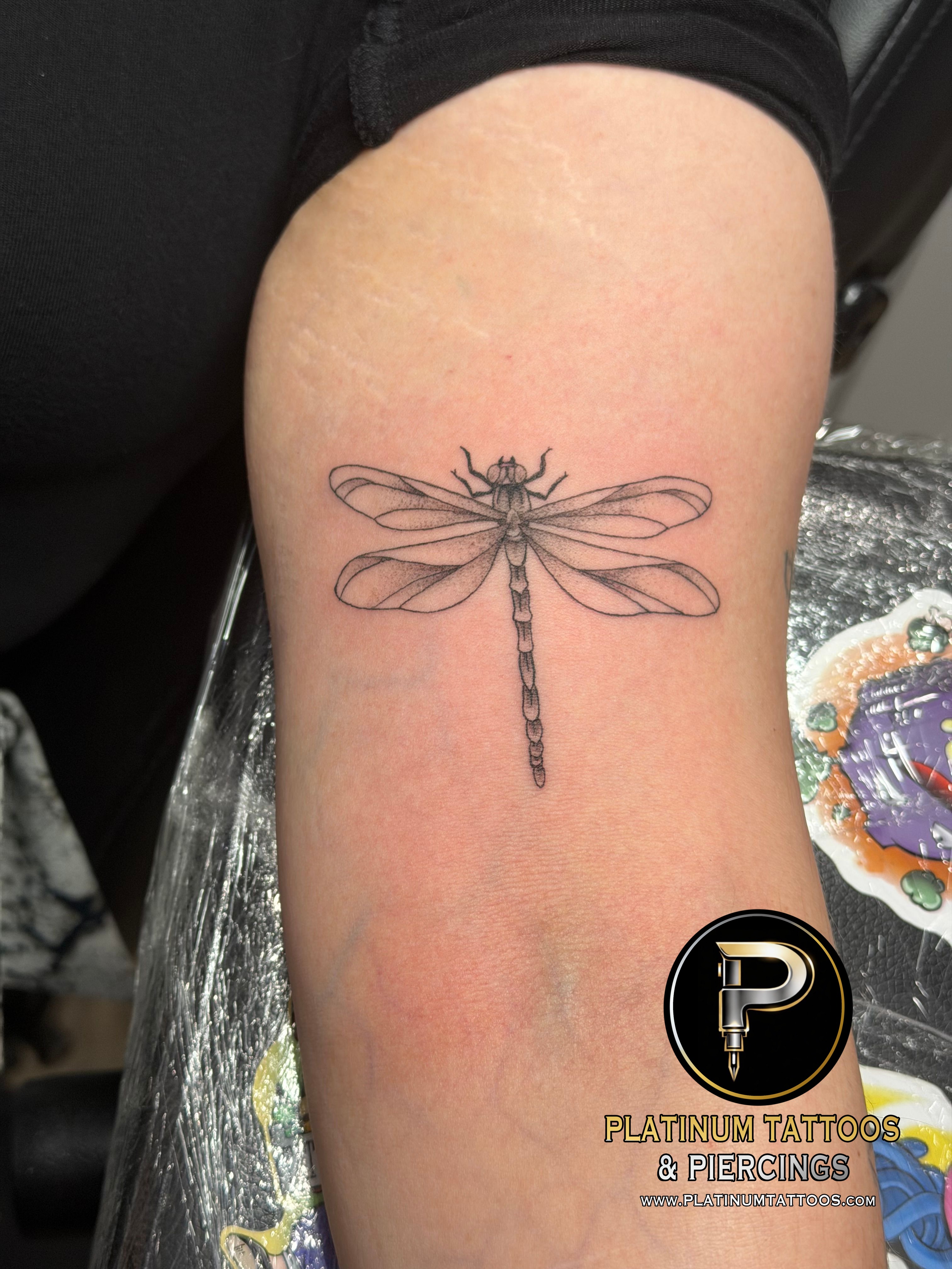 Linework tattoo on the forearm by Jerson at Platinum Tattoos & Piercings, San Antonio TX