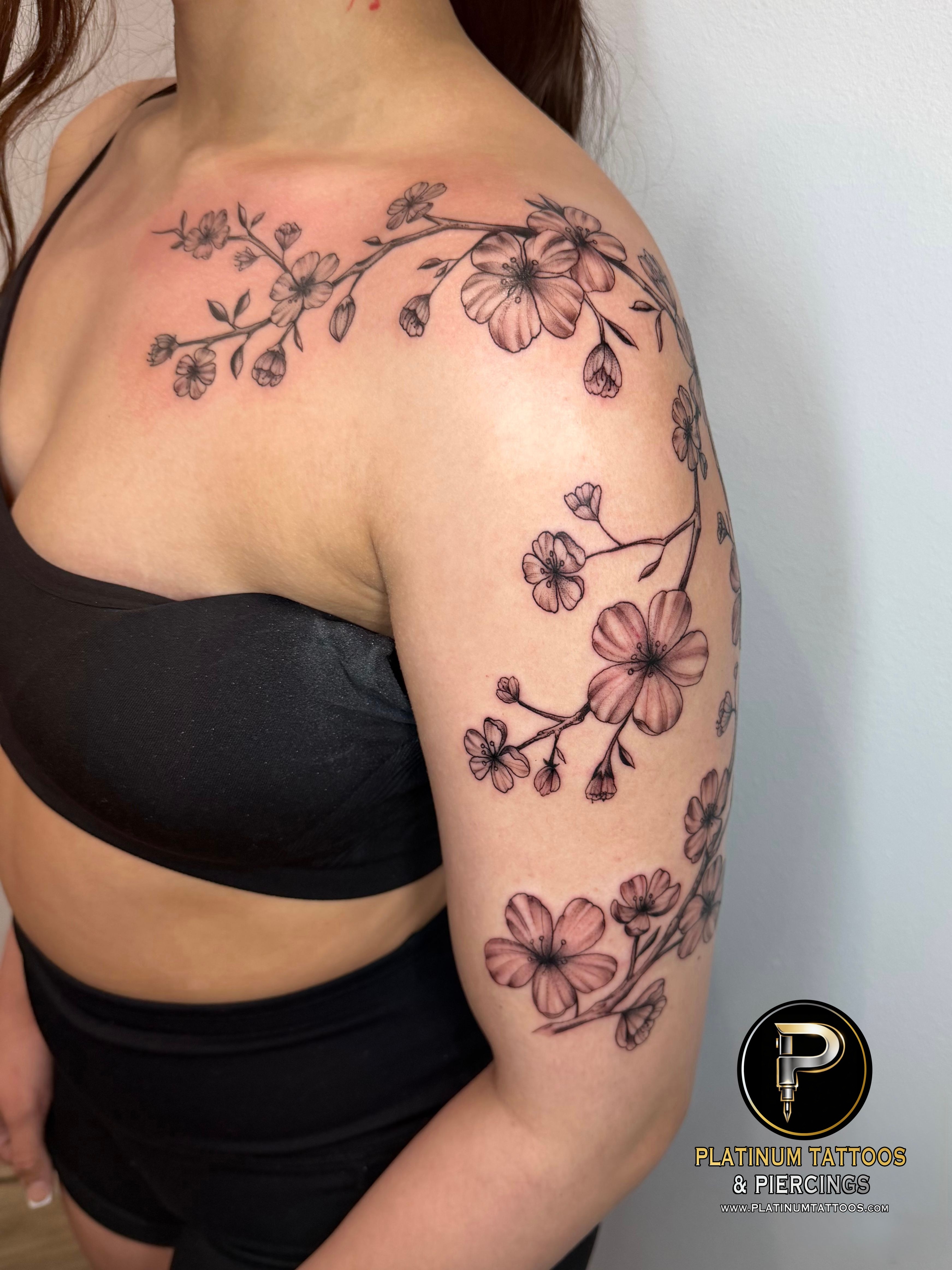 Blackwork tattoo on the forearm by Jerson at Platinum Tattoos & Piercings, San Antonio TX
