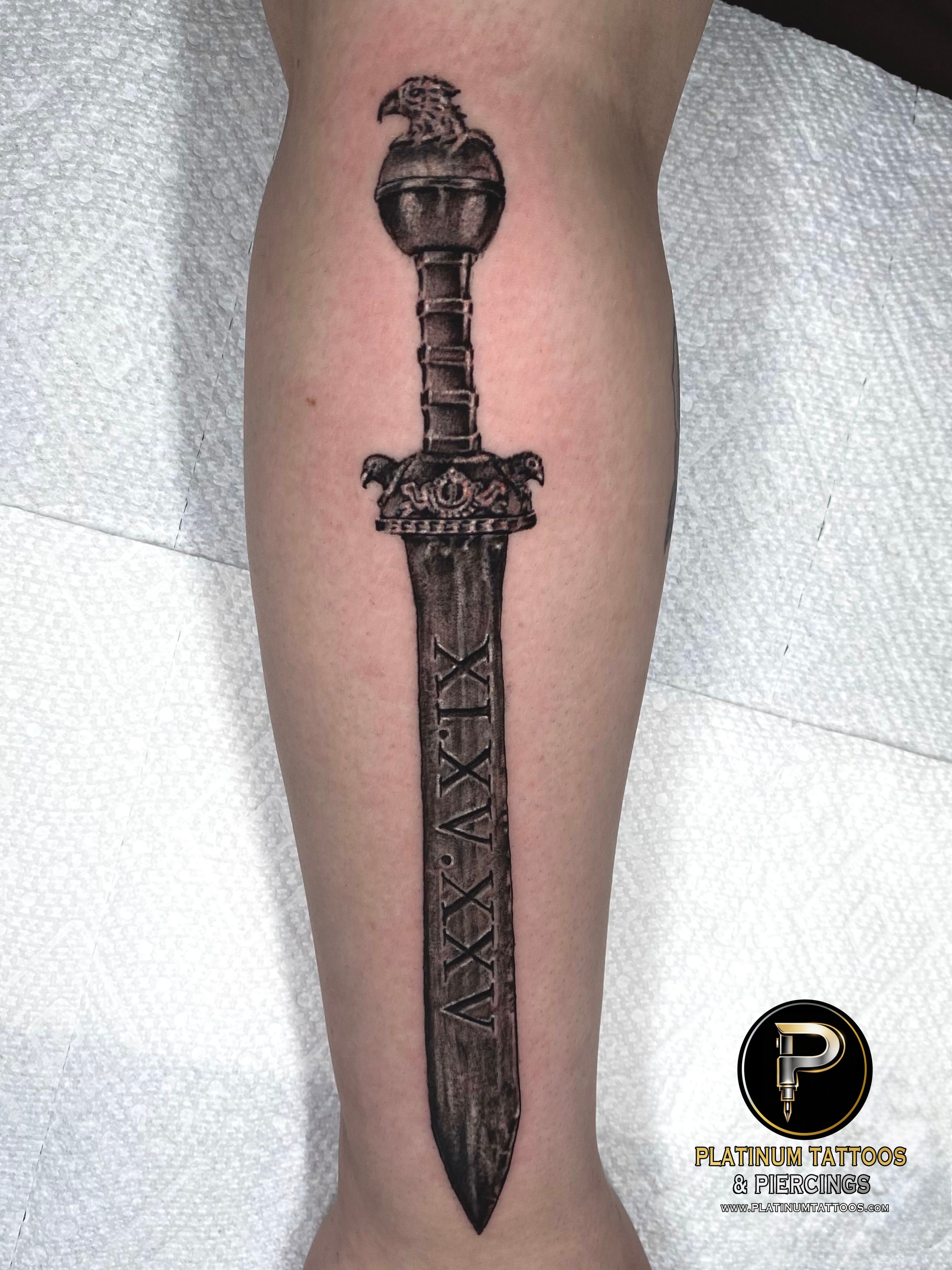 Blackwork tattoo on the forearm by Remy at Platinum Tattoos & Piercings, San Antonio TX
