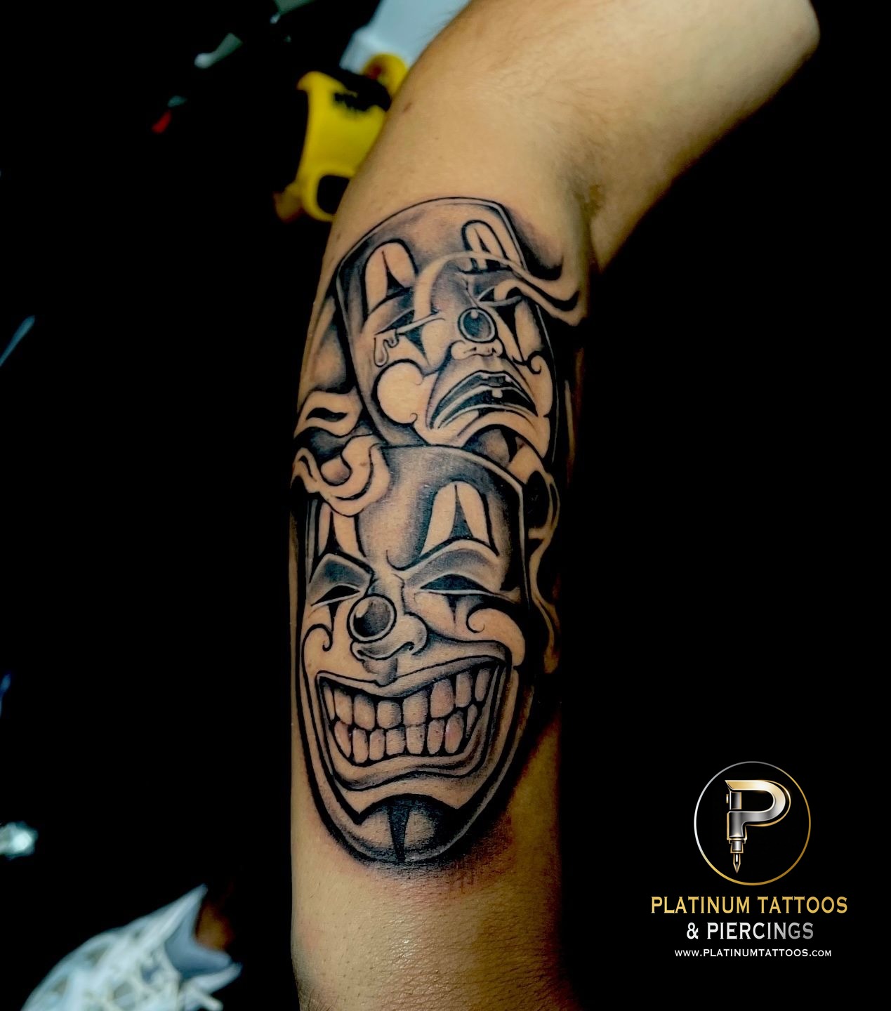 Chicano tattoo on the forearm by Skar at Platinum Tattoos & Piercings, San Antonio TX