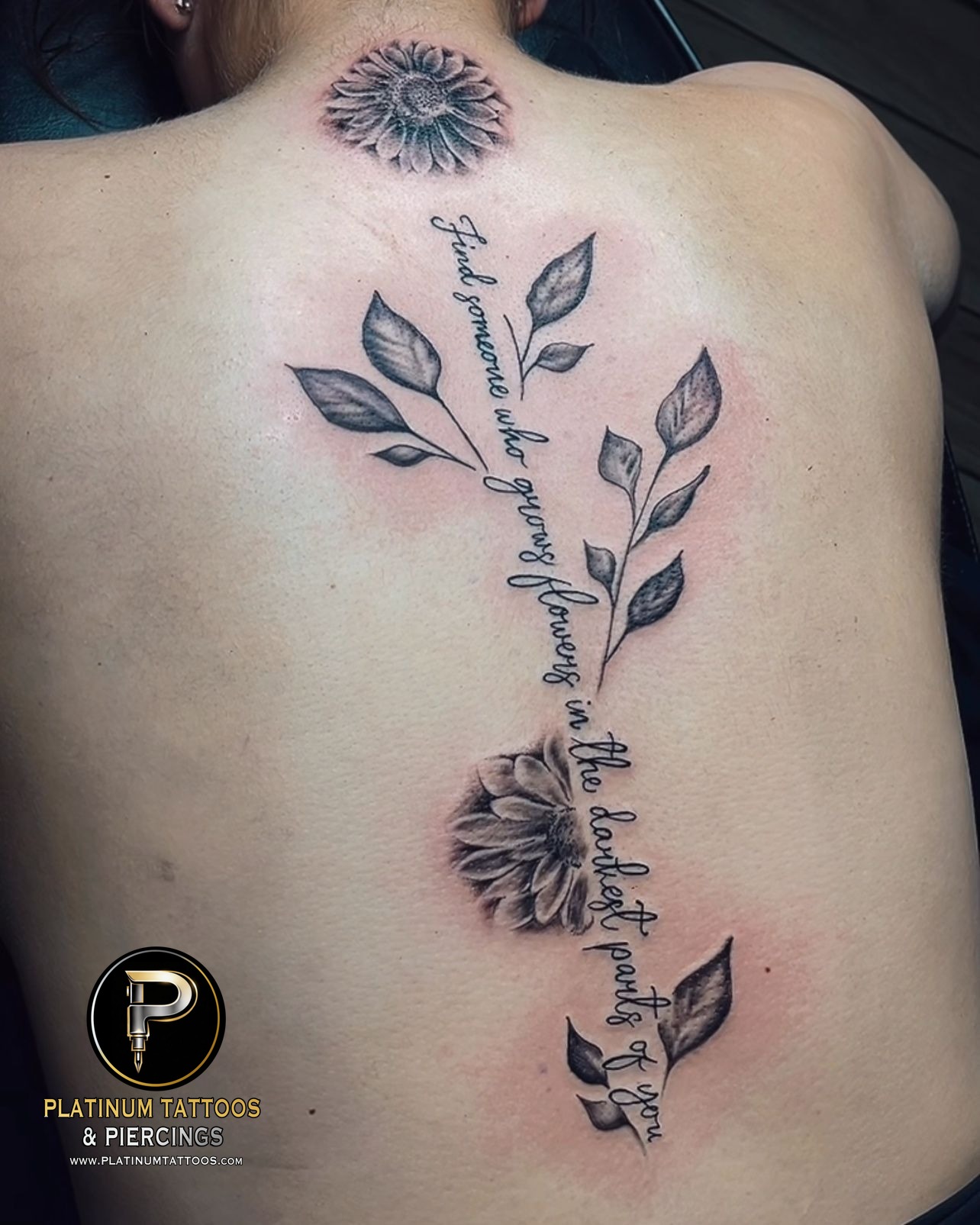 Floral tattoo by Skar at Platinum Tattoos & Piercings, San Antonio TX