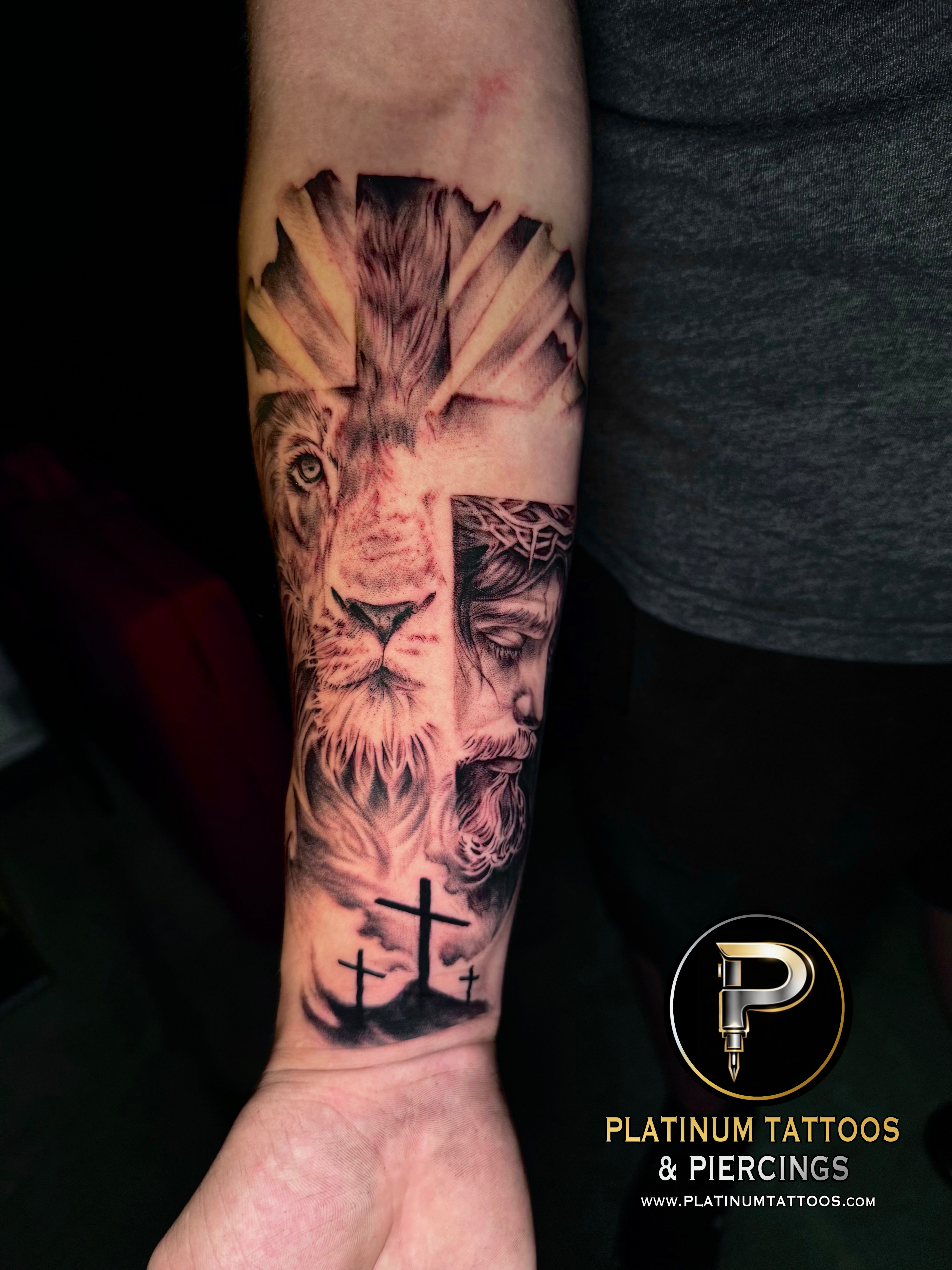Realism tattoo on the forearm at Platinum Tattoos & Piercings, San Antonio TX