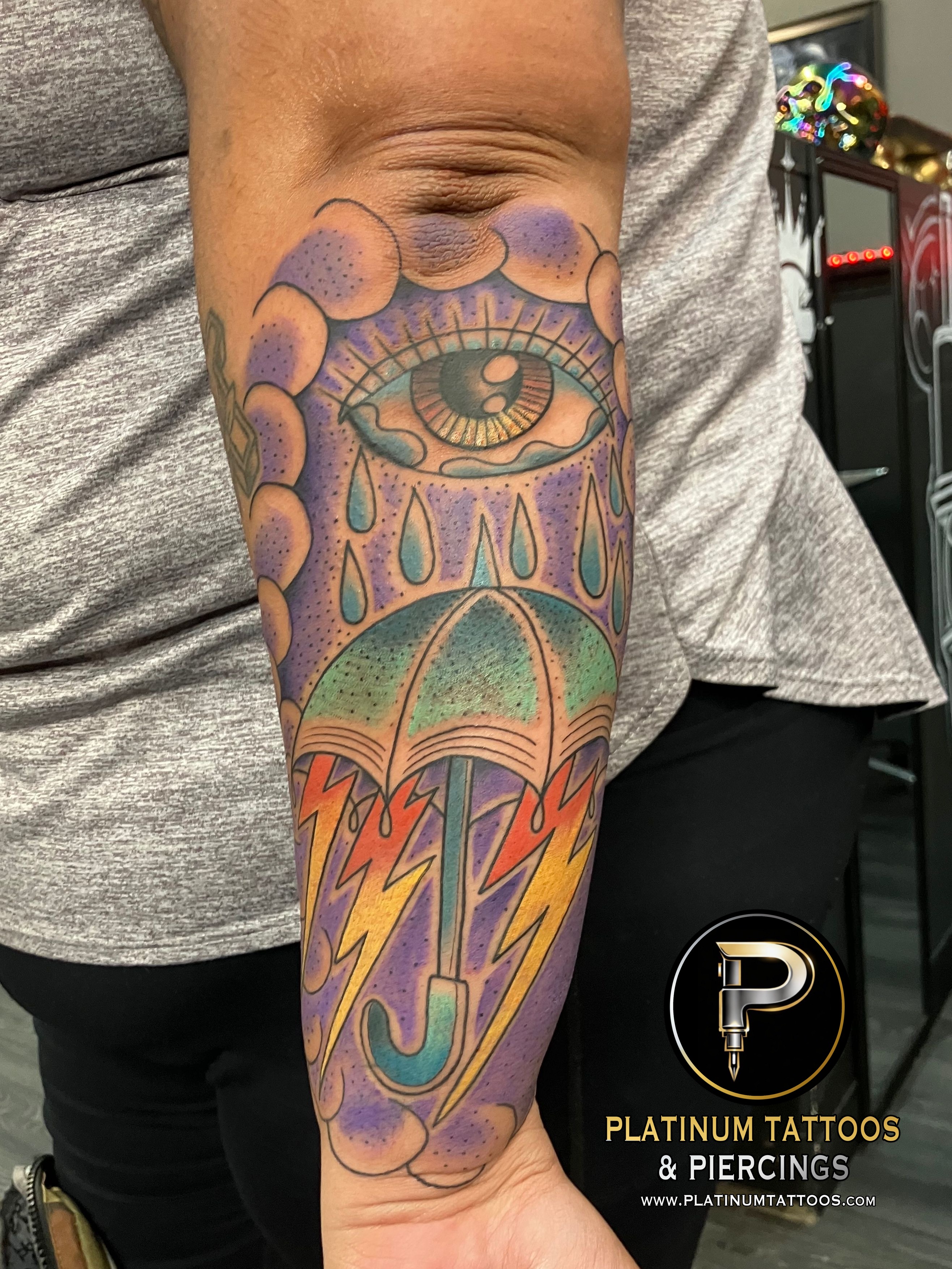 Traditional tattoo on the Forearm by JR at Platinum Tattoos & Piercings, San Antonio TX