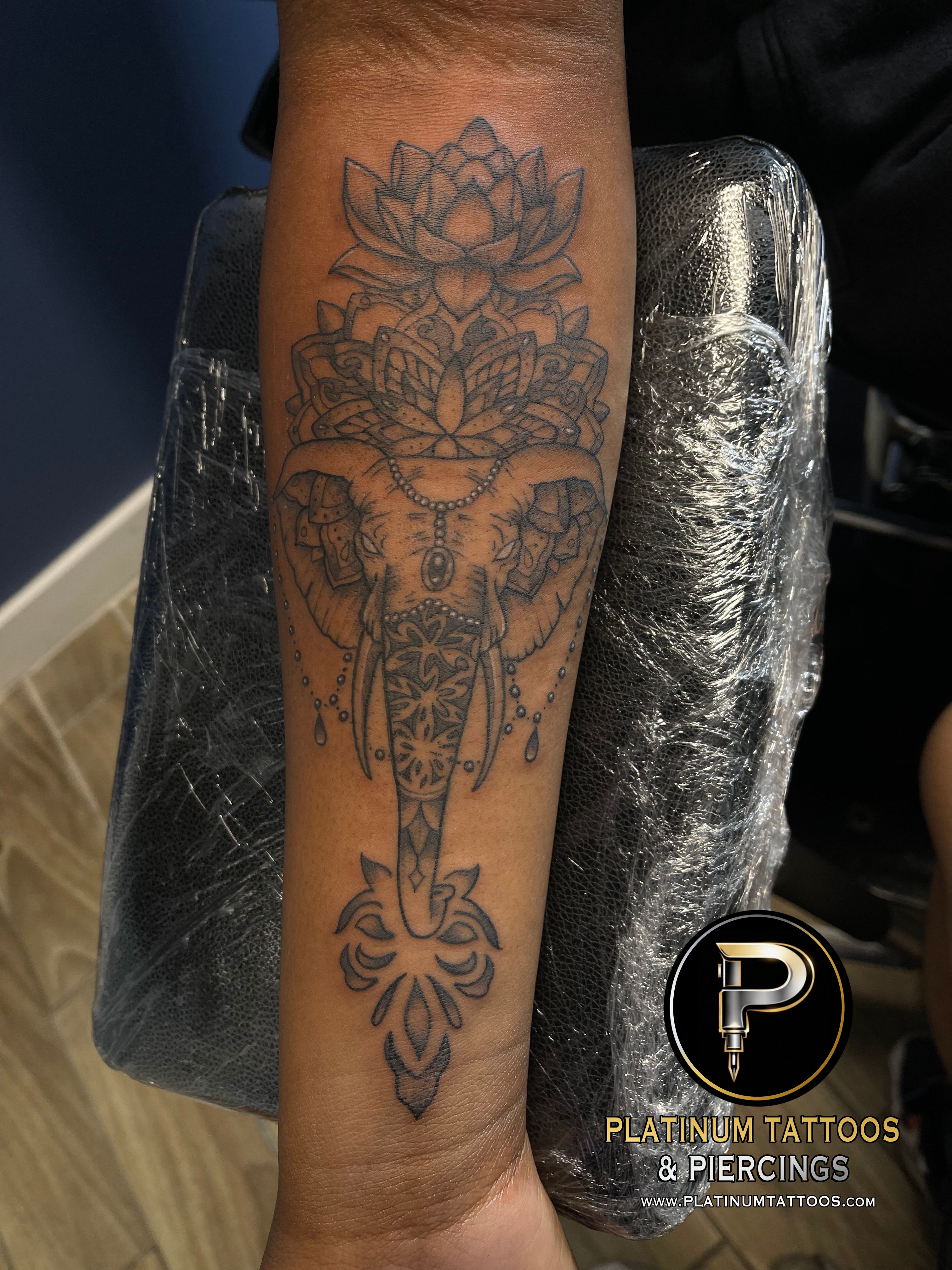 Tattoo Blackwork Illustrative Sketch on the Forearm by Jerson at Platinum Tattoos & Piercings, San Antonio TX
