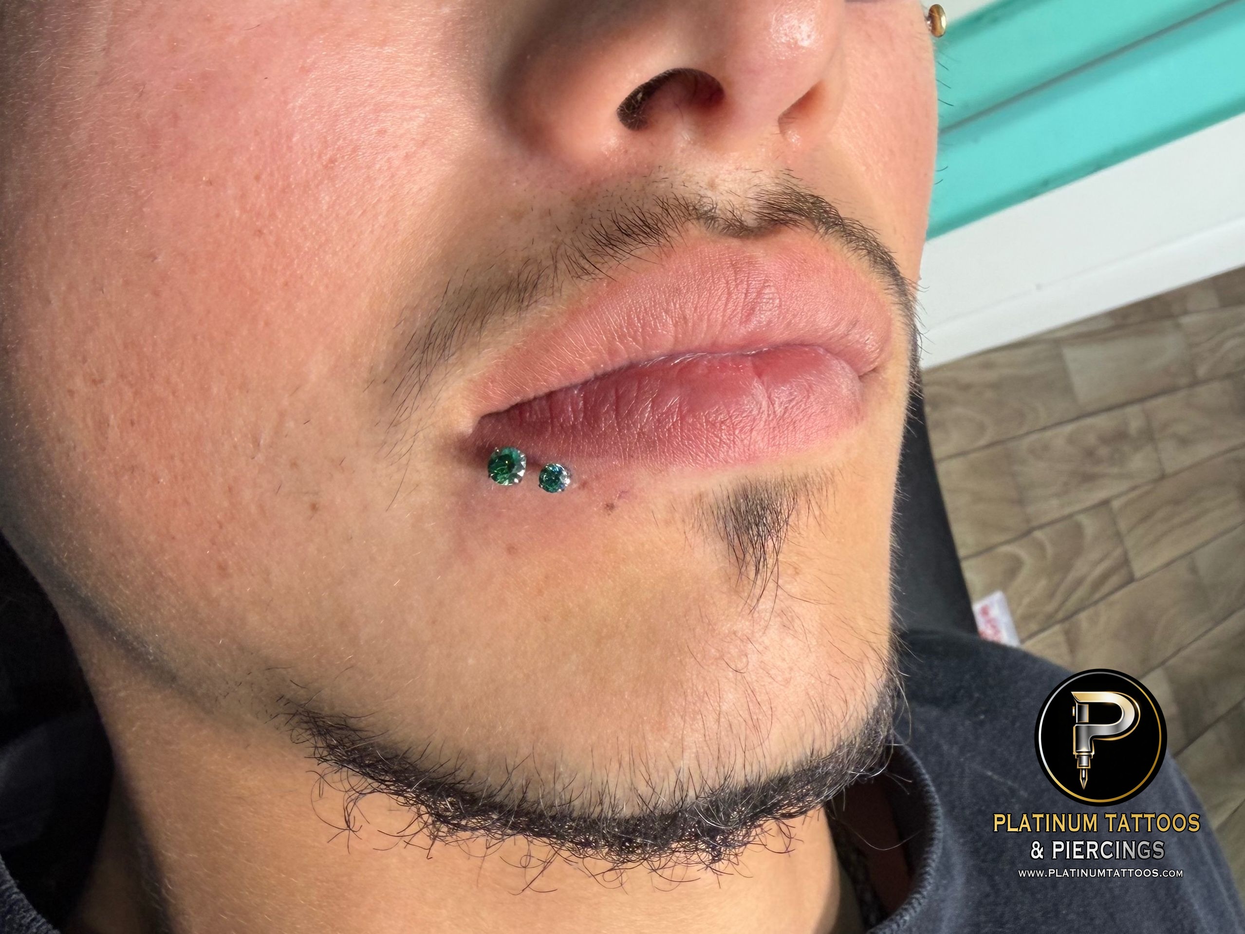 Spider Bites piercing with Implant Grade Titanium Threadless by NeoMetal by Mingo at Platinum Tattoos & Piercings, San Antonio TX
