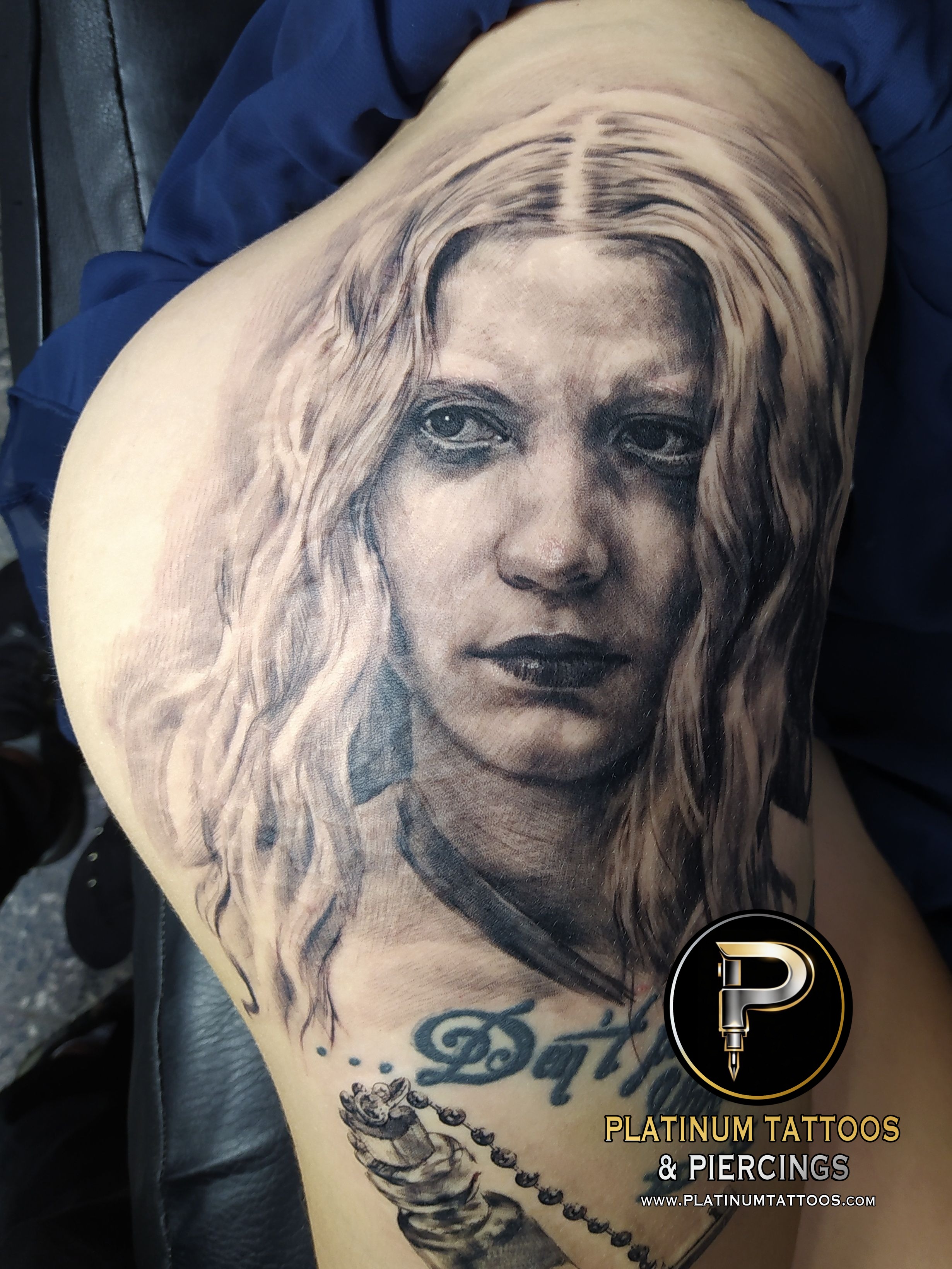 Black & Grey tattoo by Lee at Platinum Tattoos & Piercings, San Antonio TX