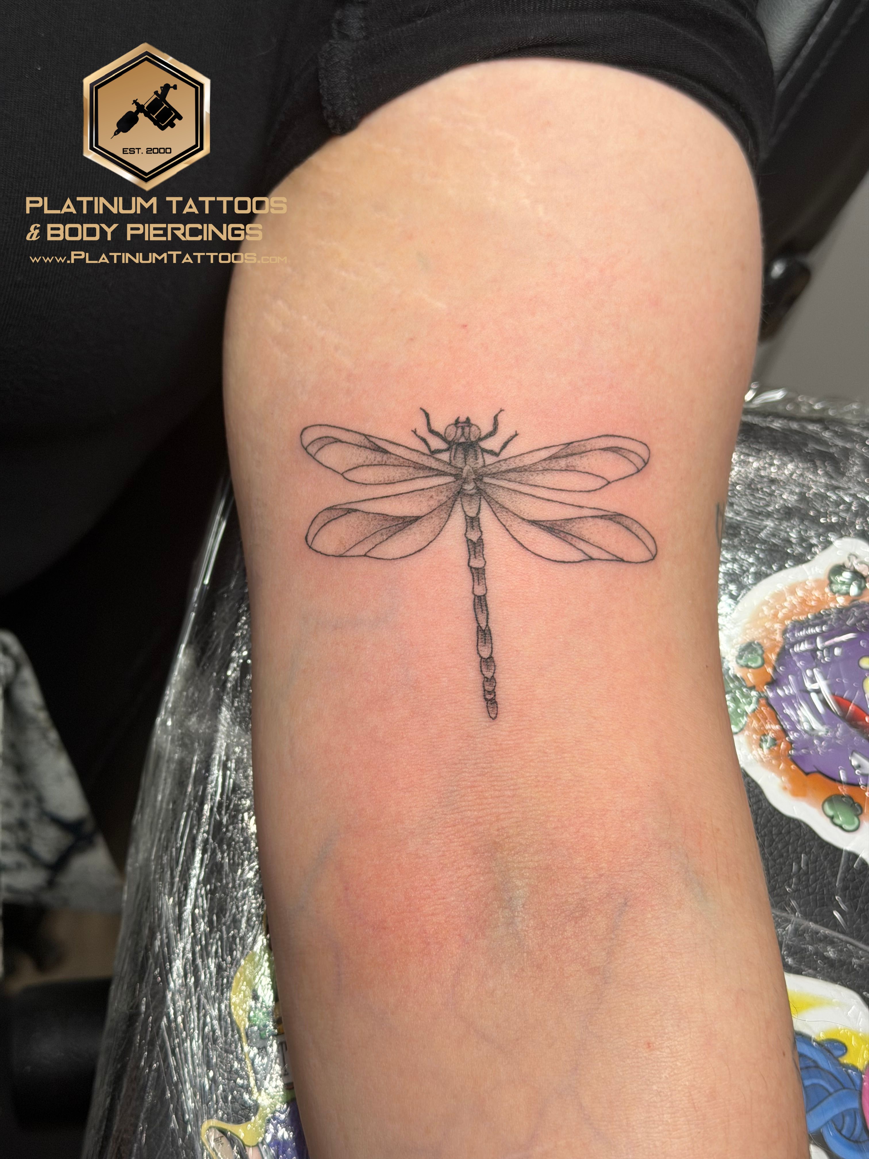 Linework tattoo on the forearm by Jerson at Platinum Tattoos & Piercings, San Antonio TX