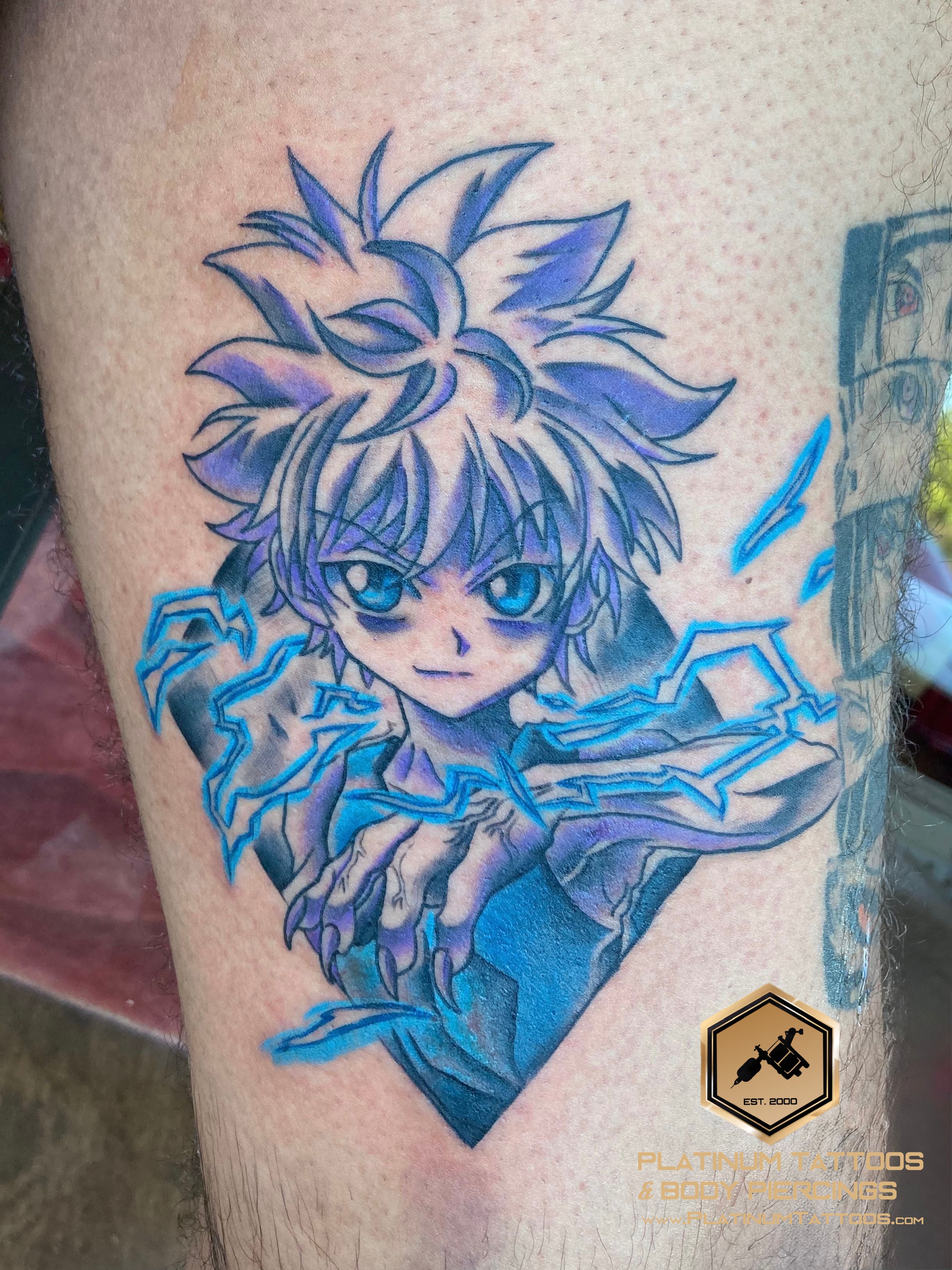 Anime tattoo on the forearm by JR at Platinum Tattoos & Piercings, San Antonio TX