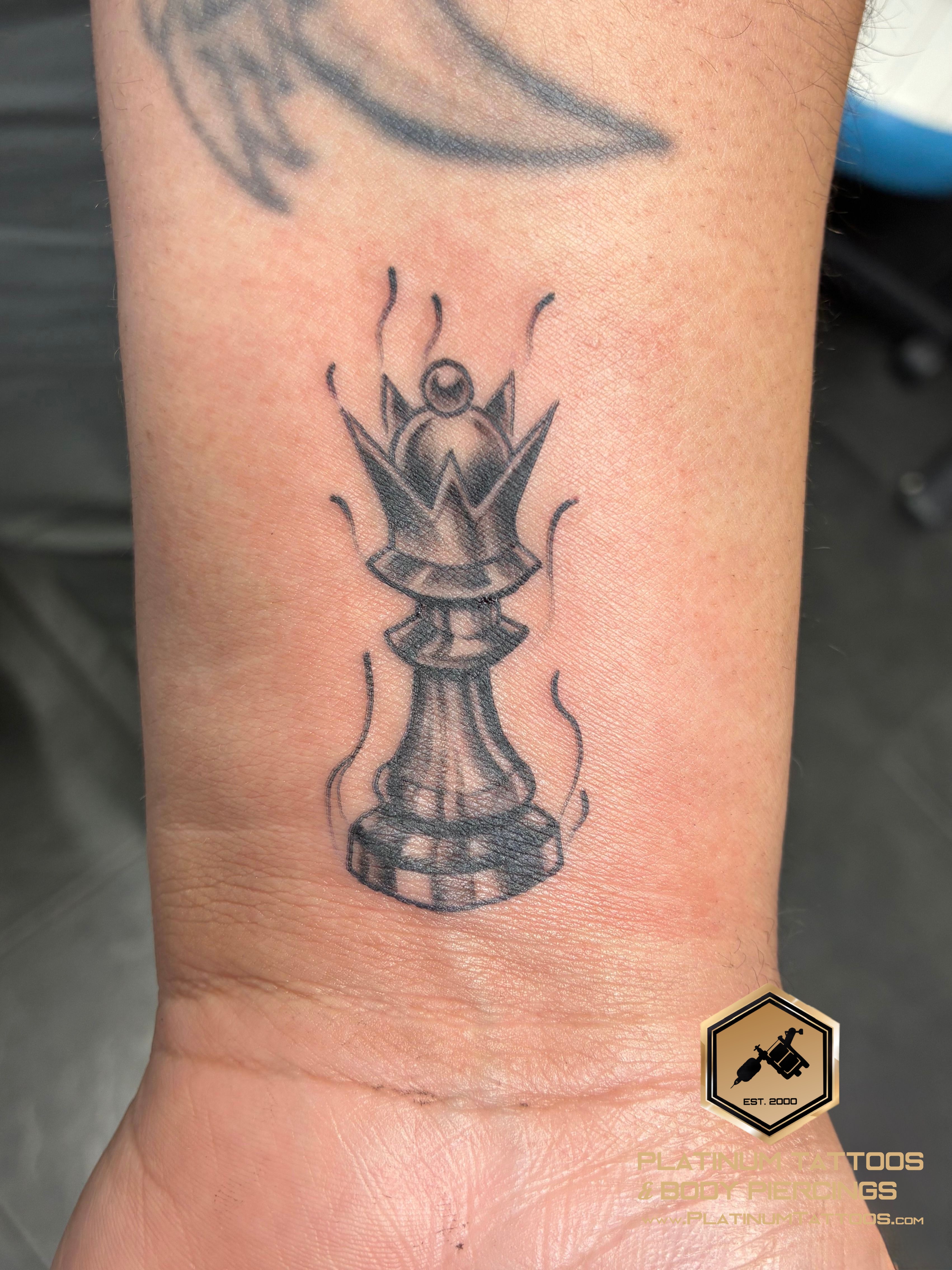 Blackwork tattoo on the wrist by JR at Platinum Tattoos & Piercings, San Antonio TX
