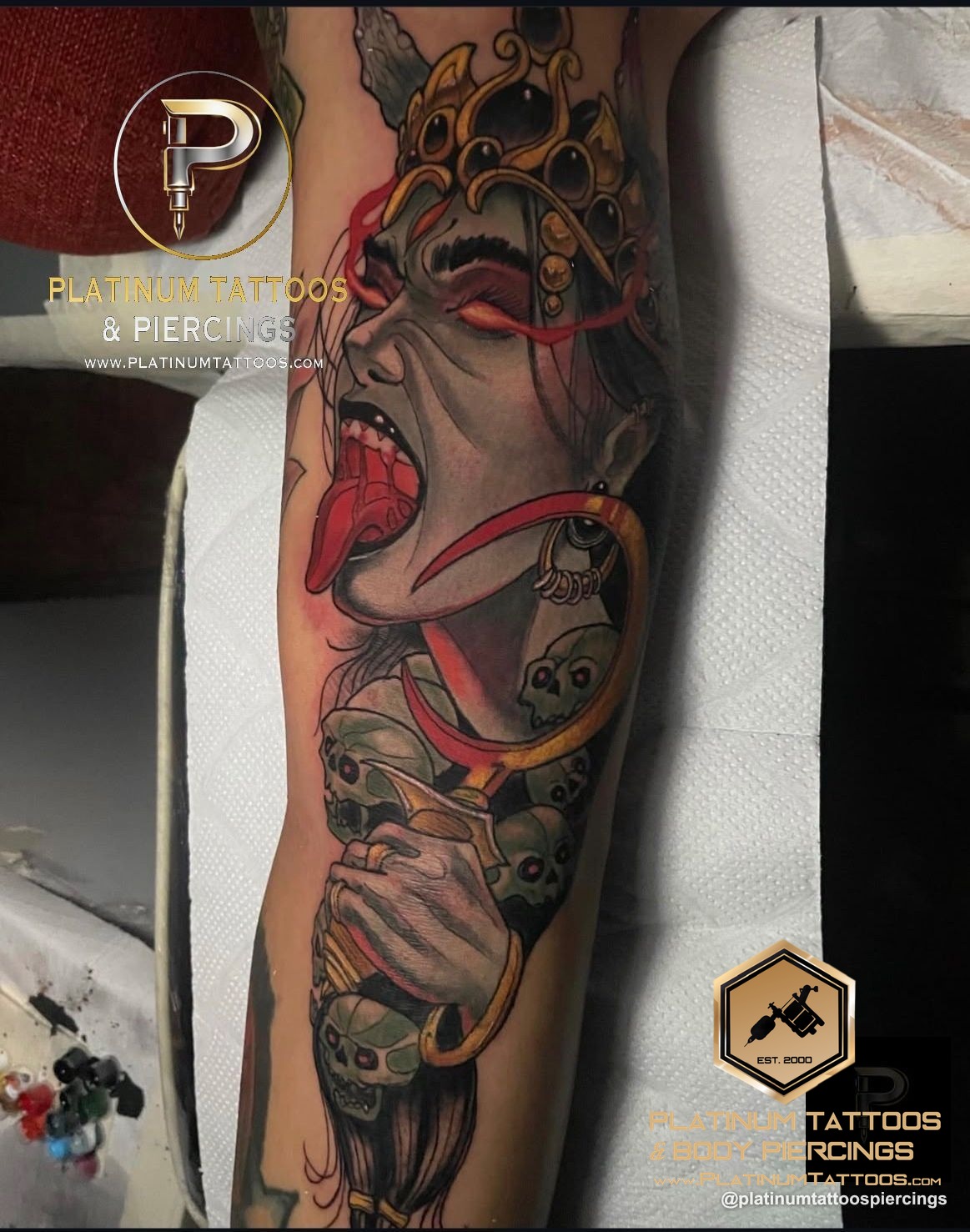 Traditional tattoo by Jesus at Platinum Tattoos & Piercings, San Antonio TX