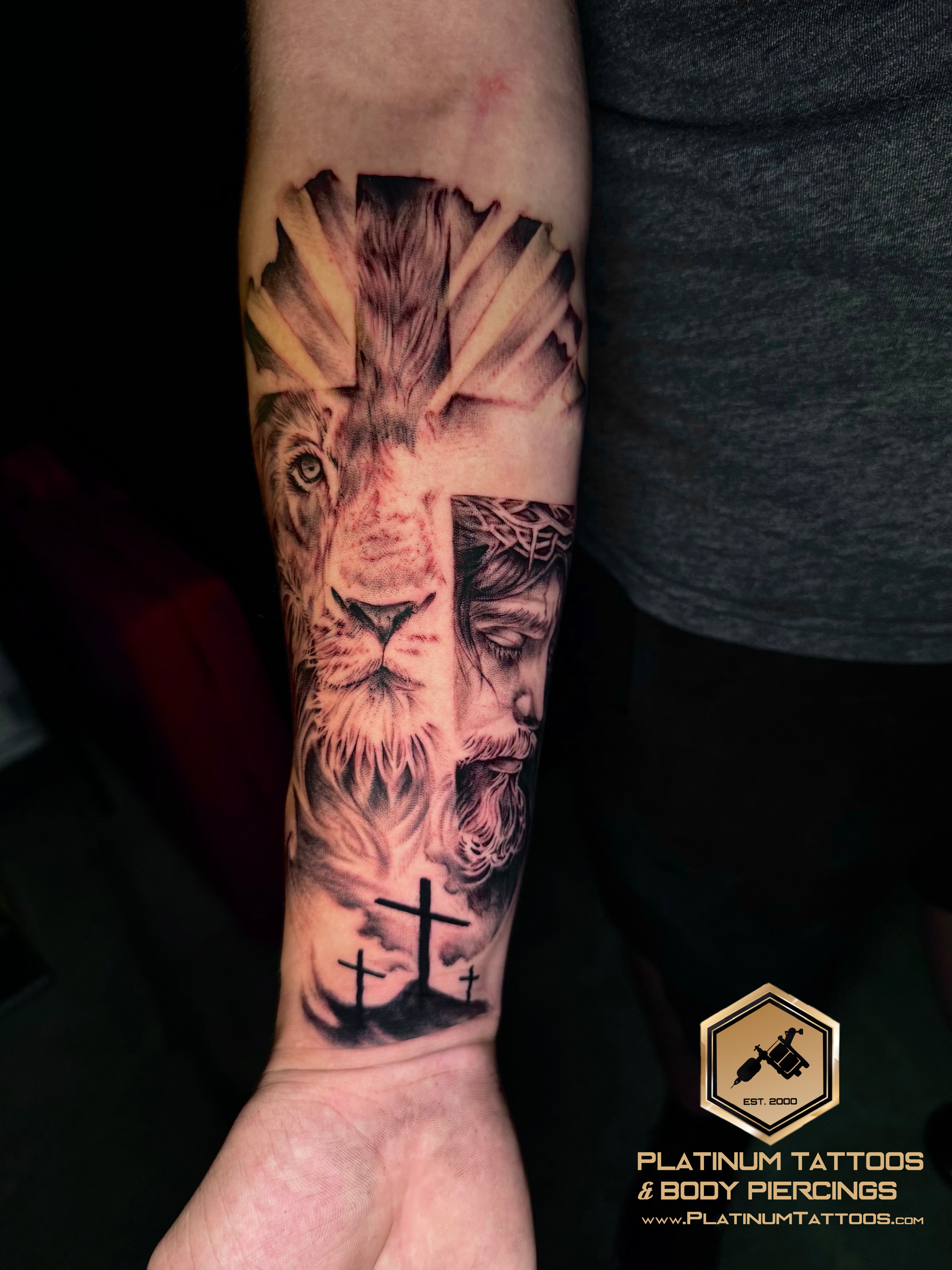 Realism tattoo on the forearm at Platinum Tattoos & Piercings, San Antonio TX