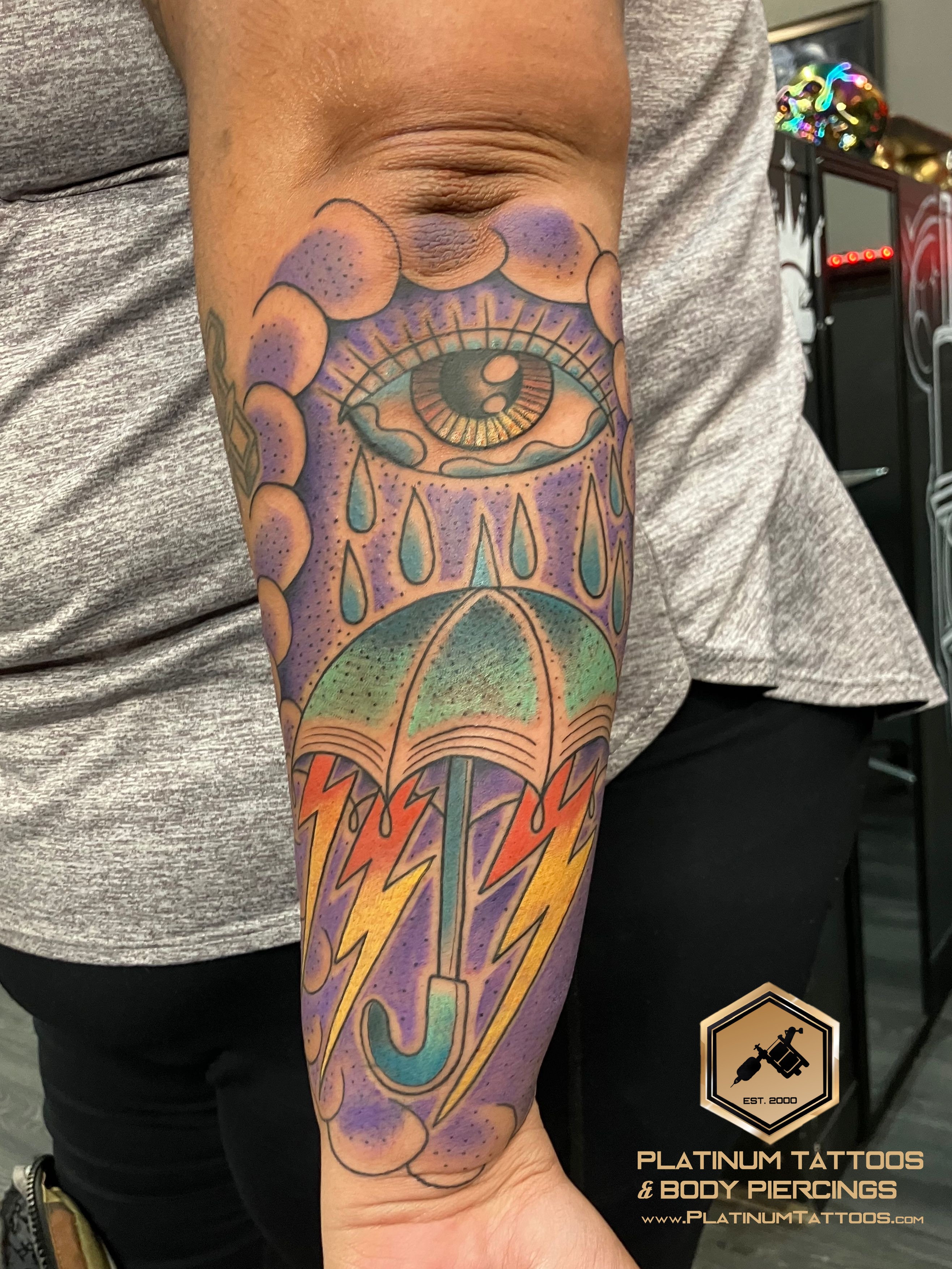 Traditional tattoo on the Forearm by JR at Platinum Tattoos & Piercings, San Antonio TX