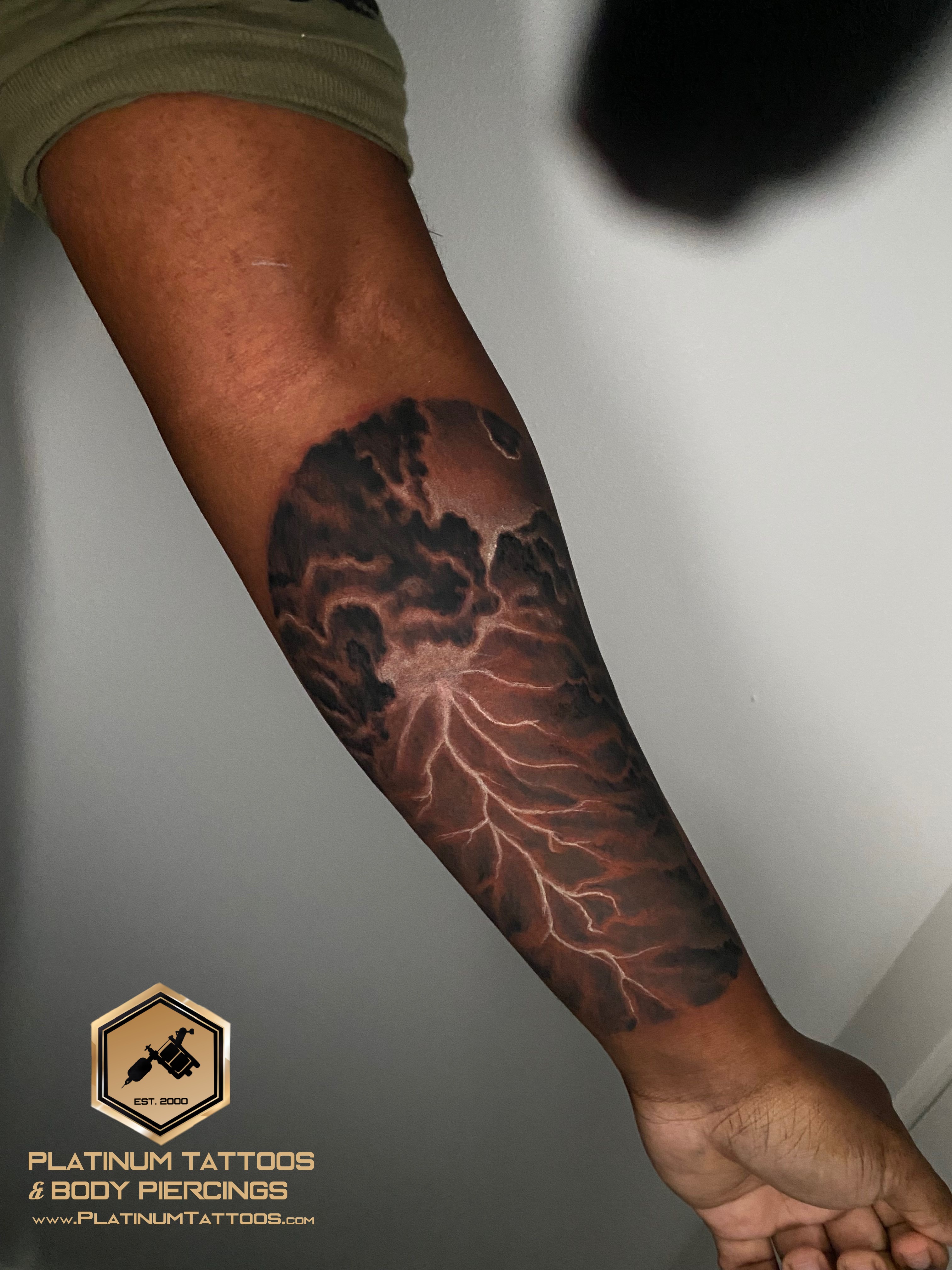 Black & Grey, Black & Grey with Color tattoo on the Forearm by Remy at Platinum Tattoos & Piercings, San Antonio TX
