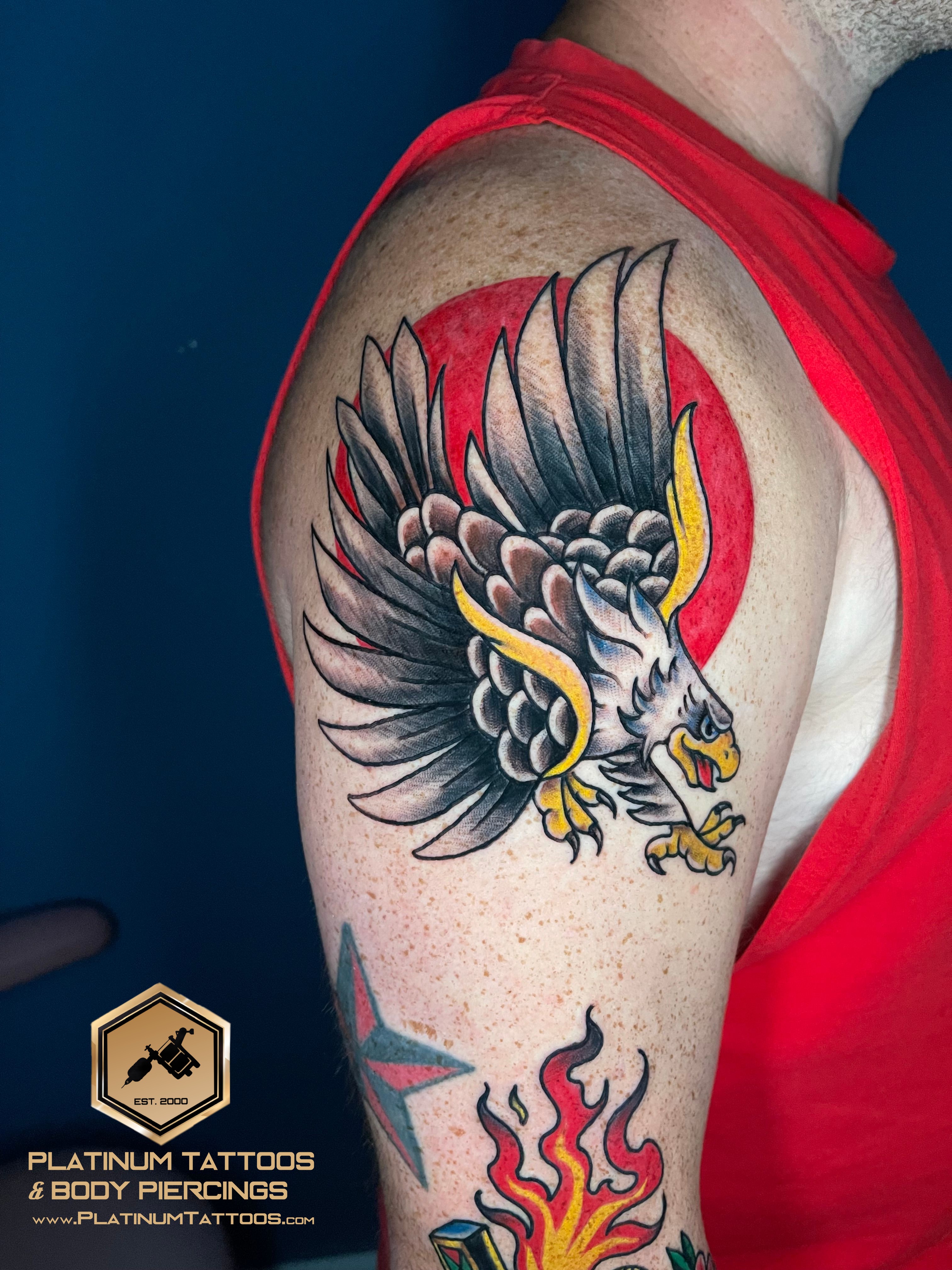 Tattoo Traditional on the Upper Arm by Jerson at Platinum Tattoos & Piercings, San Antonio TX