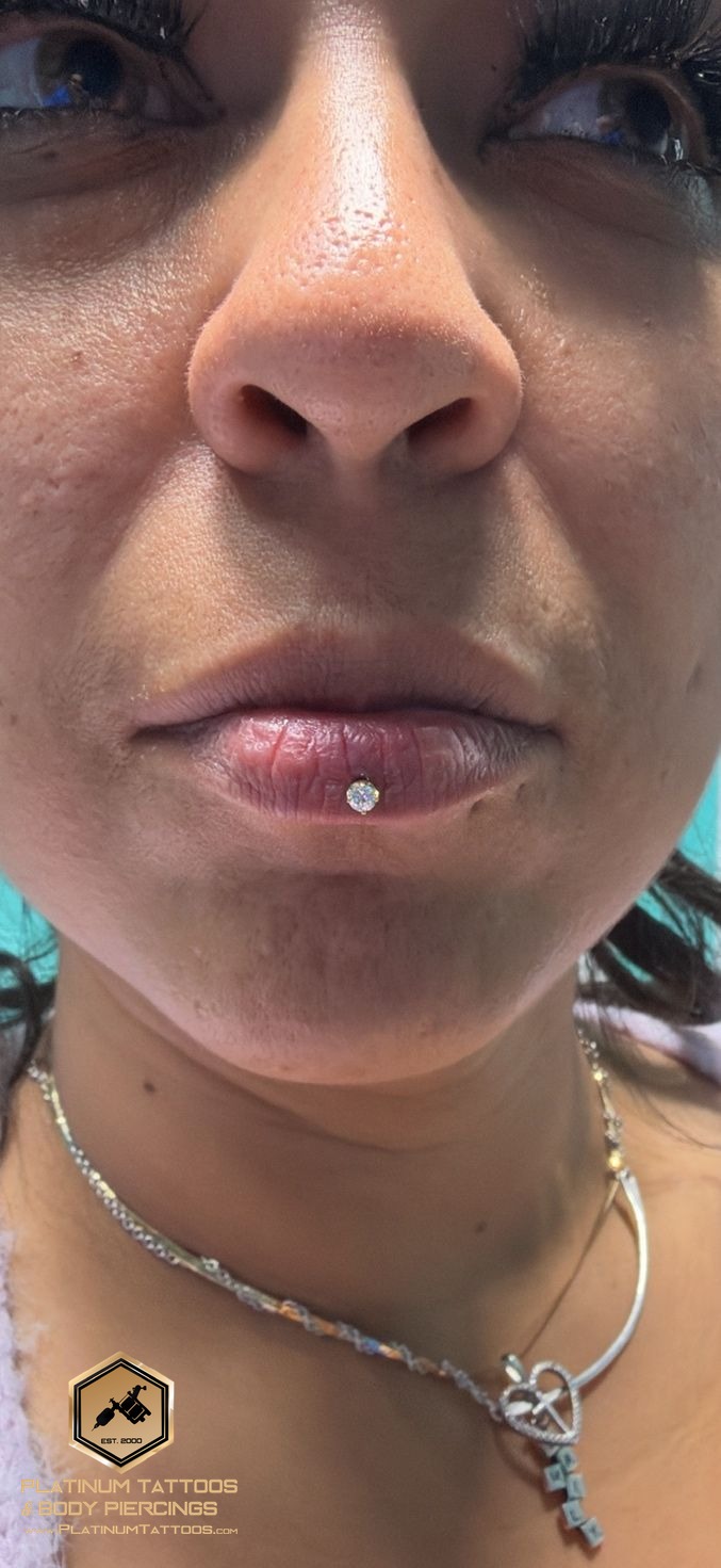 body piercing with 14k Yellow Gold Threadless by Junipurr by Mingo at Platinum Tattoos & Piercings, San Antonio TX