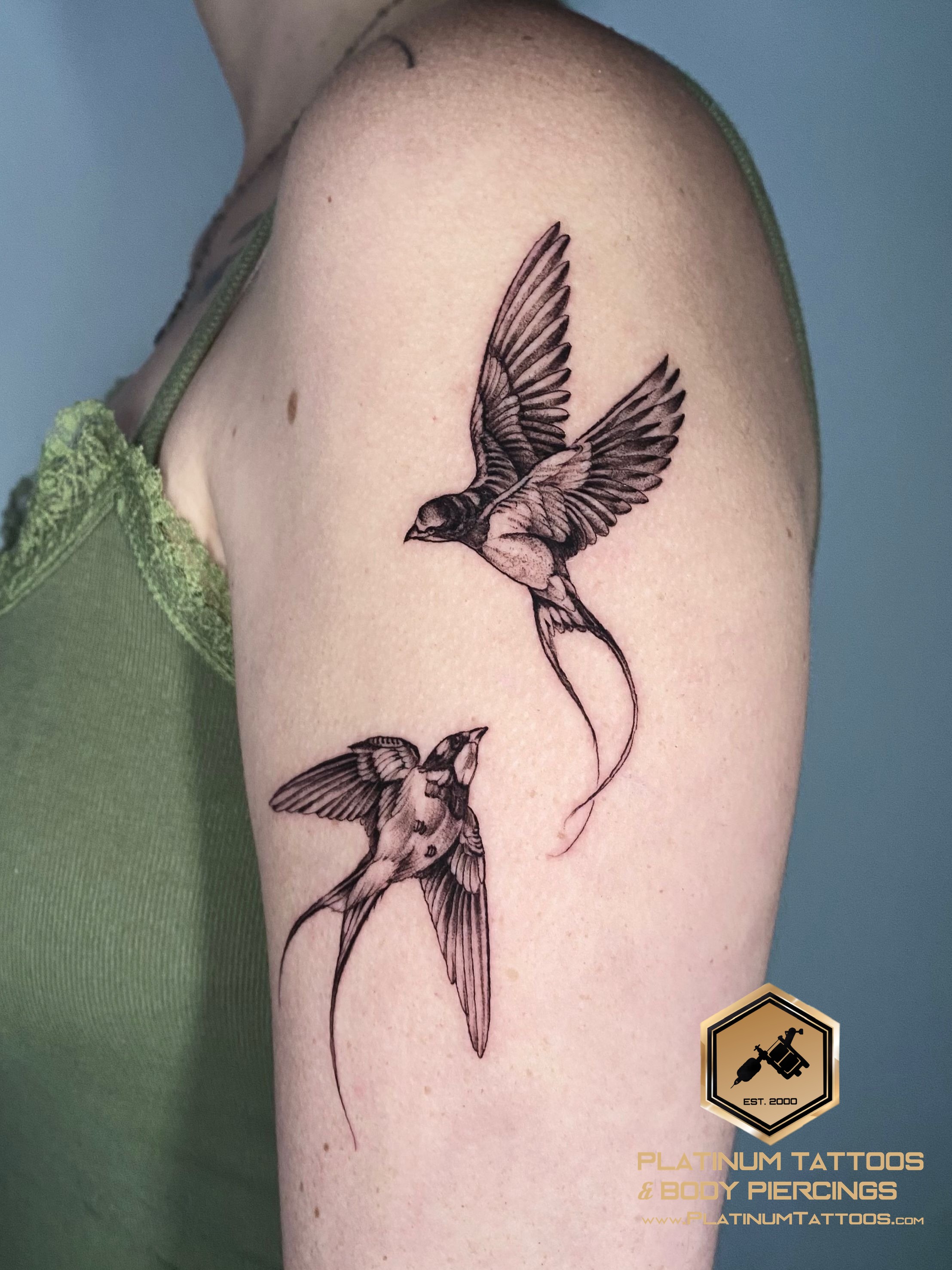 Blackwork, Black & Grey Black tattoo on the Shoulder Blade by Remy at Platinum Tattoos & Piercings, San Antonio TX