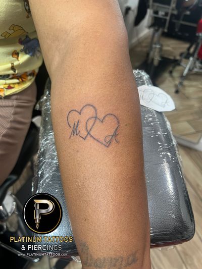 Minimalist tattoo on the forearm by Jesus at Platinum Tattoos Piercings, San Antonio TX