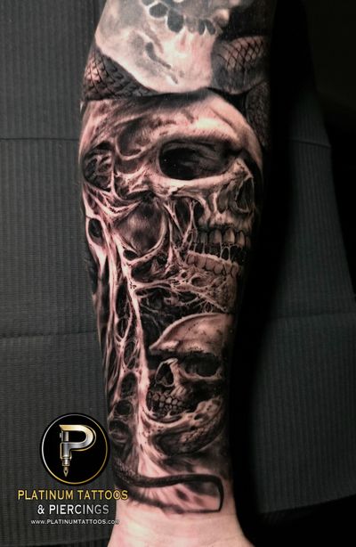 Black & Grey tattoo by Lee at Platinum Tattoos & Piercings, San Antonio TX