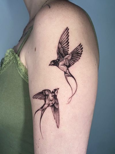 Blackwork, Black & Grey Black tattoo on the Shoulder Blade by Remy at Platinum Tattoos & Piercings, San Antonio TX