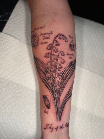 Black & Grey, Blackwork, Fine Line Black Flower tattoo on the Forearm by Remy at Platinum Tattoos & Piercings, San Antonio TX
