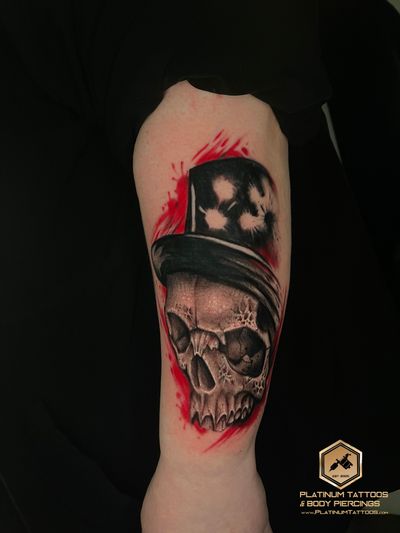 Tattoo Black & Grey Trash Polka Fine Line Geometric on the Forearm by Jerson at Platinum Tattoos & Piercings, San Antonio TX