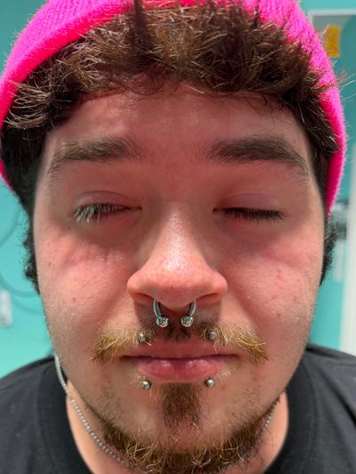 Septum piercing with Implant Grade Titanium by Other by Mingo at Platinum Tattoos & Body Piercings, San Antonio TX