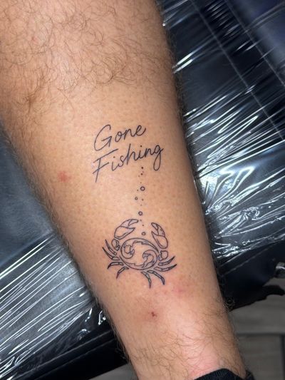 Tattoo Fine Line Bio-Mechanical on the Calf by Jerson
